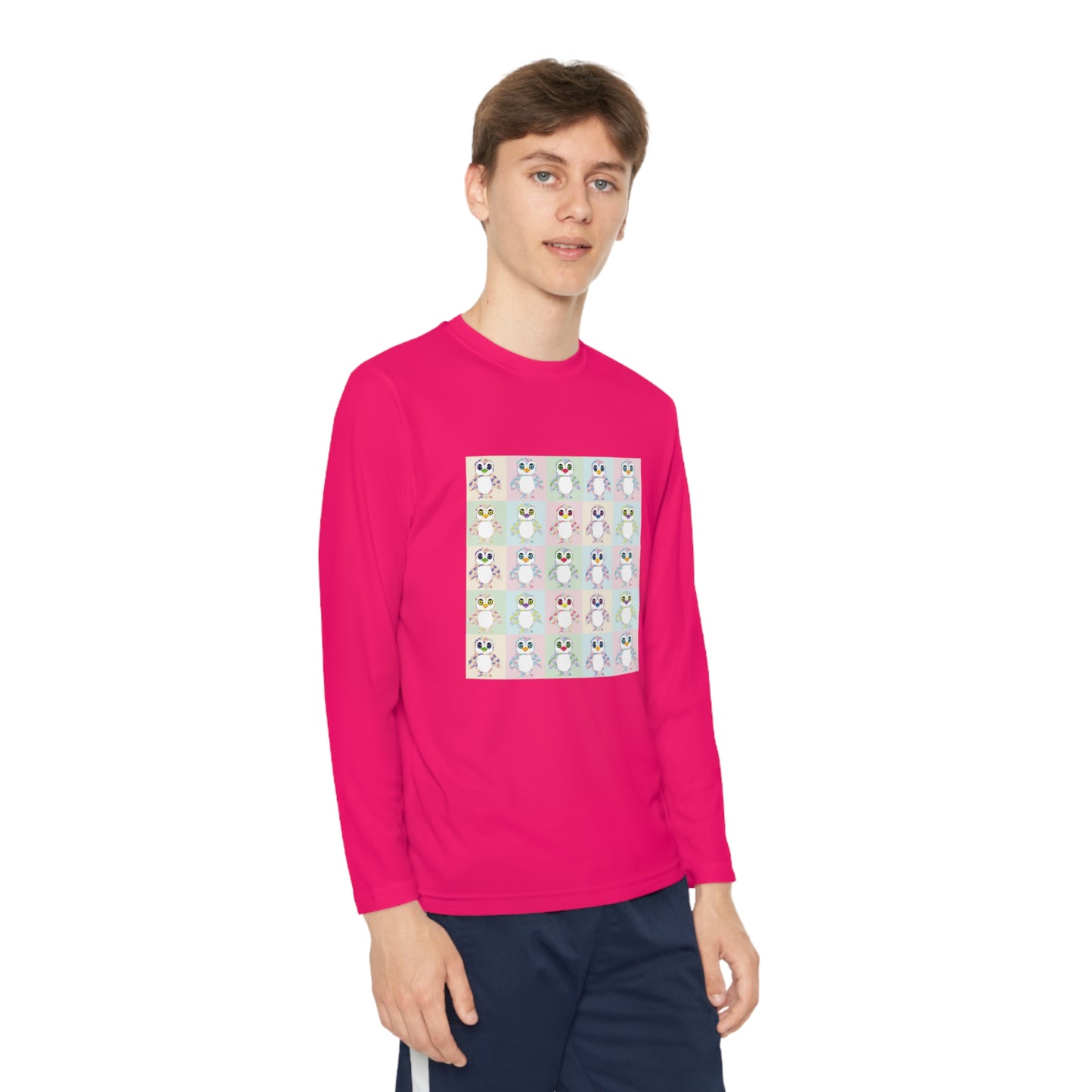 The Penguinies Pop Art Youth Long Sleeve Competitor Tee