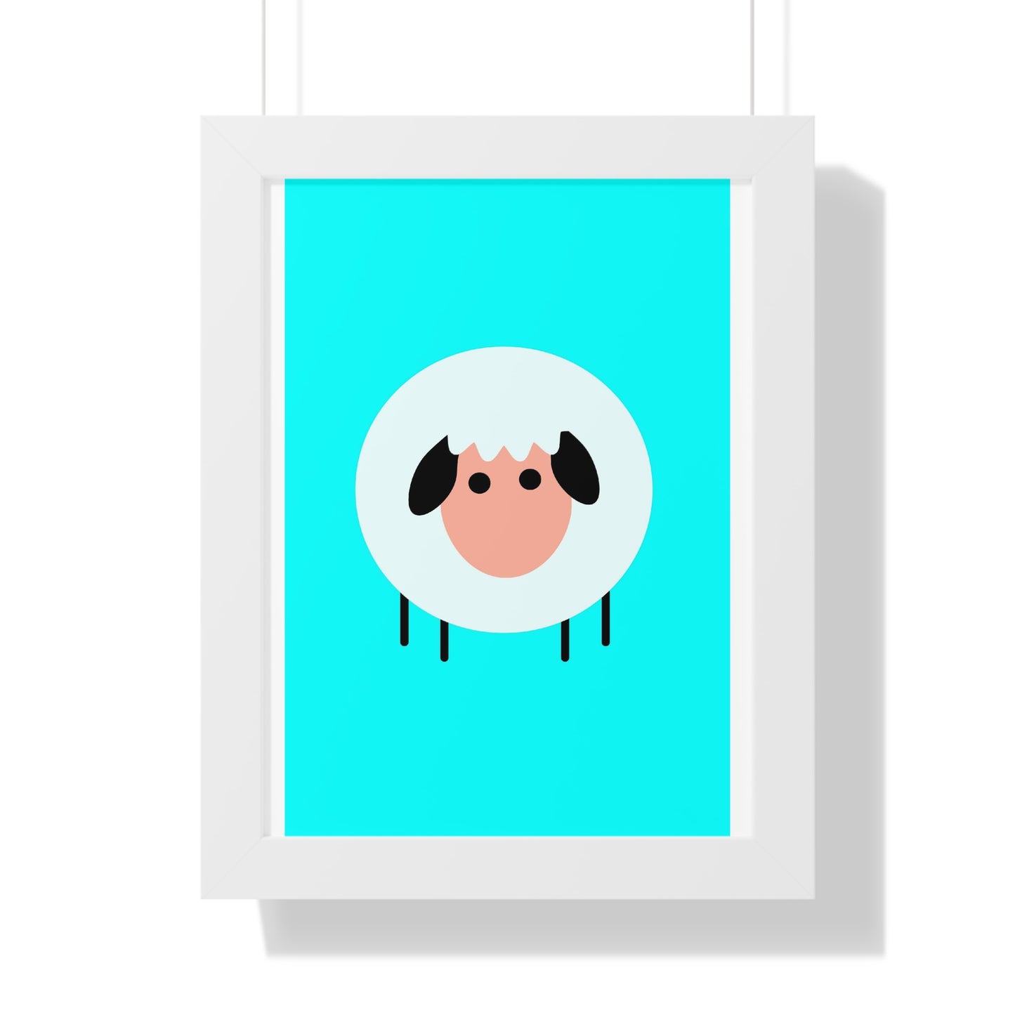 Sheep Blue Art Framed Vertical Poster