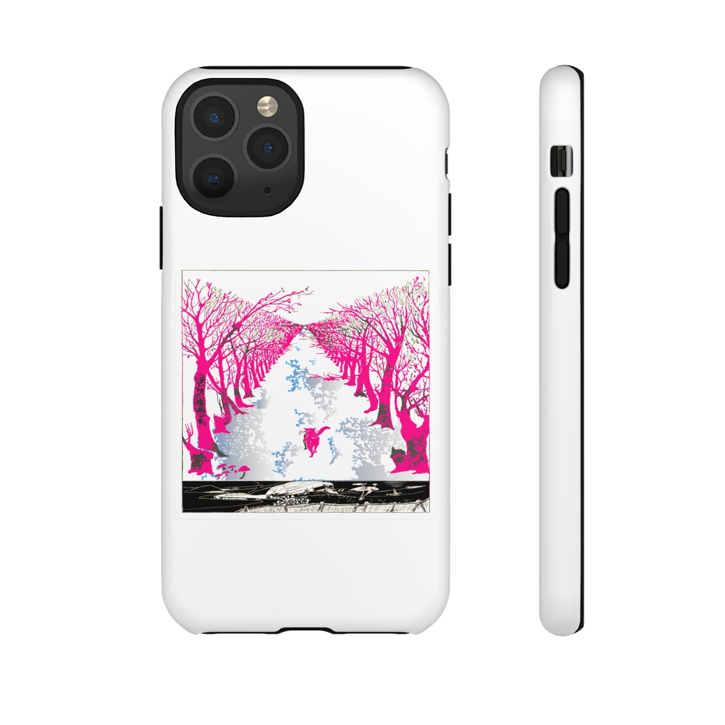 Pink Cat in the Woods Art Tough Cases