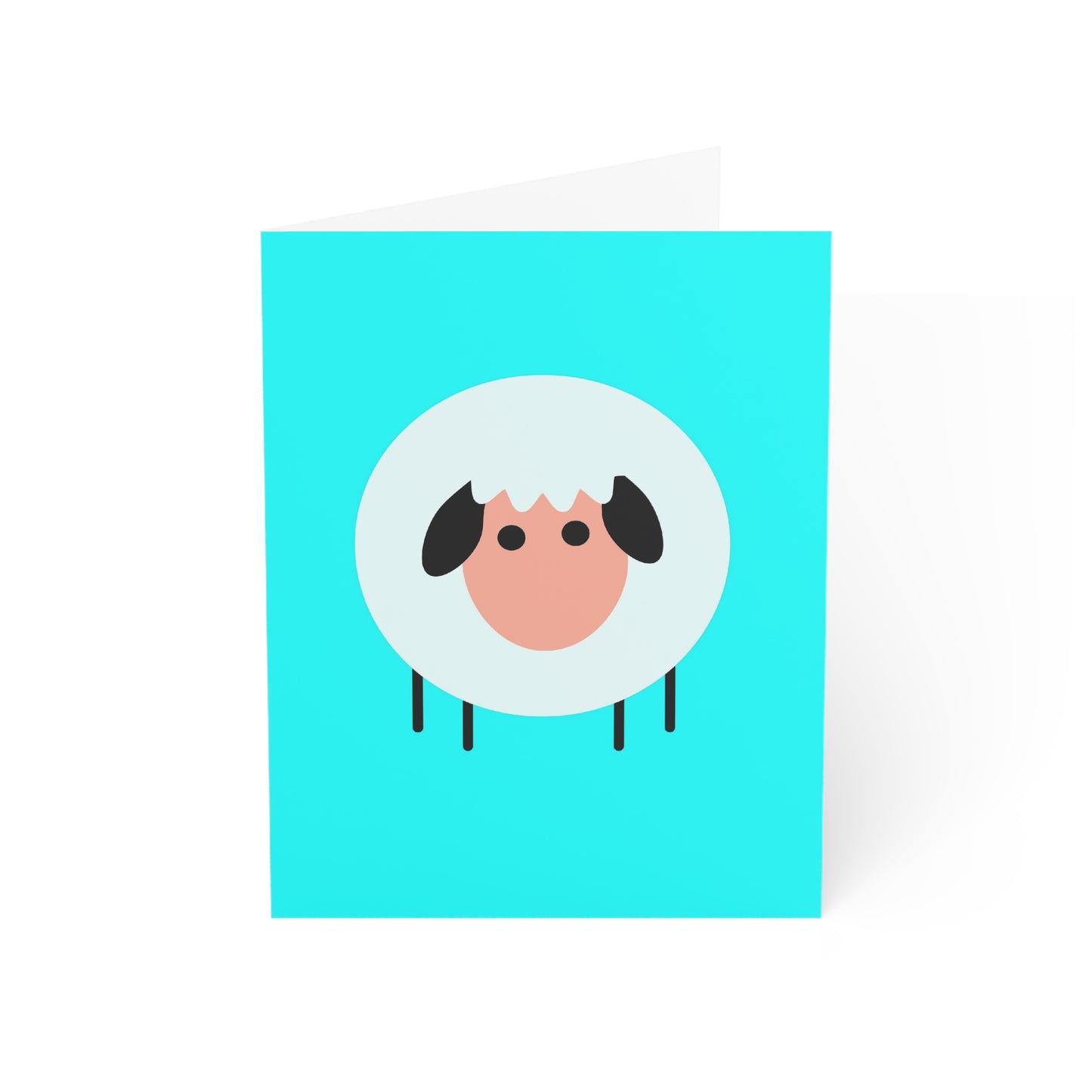 Sheep Blue Background Greeting Cards (1, 10, 30, and 50pcs)