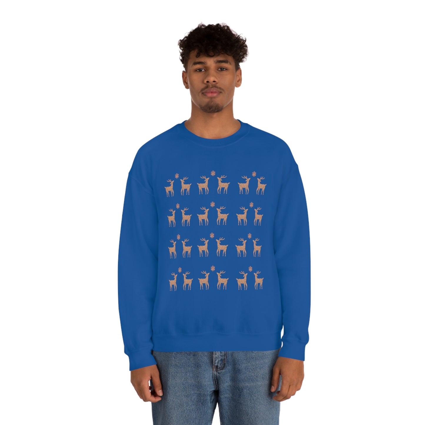 Golden Stag Pattern Unisex Heavy Blend™ Crewneck Sweatshirt