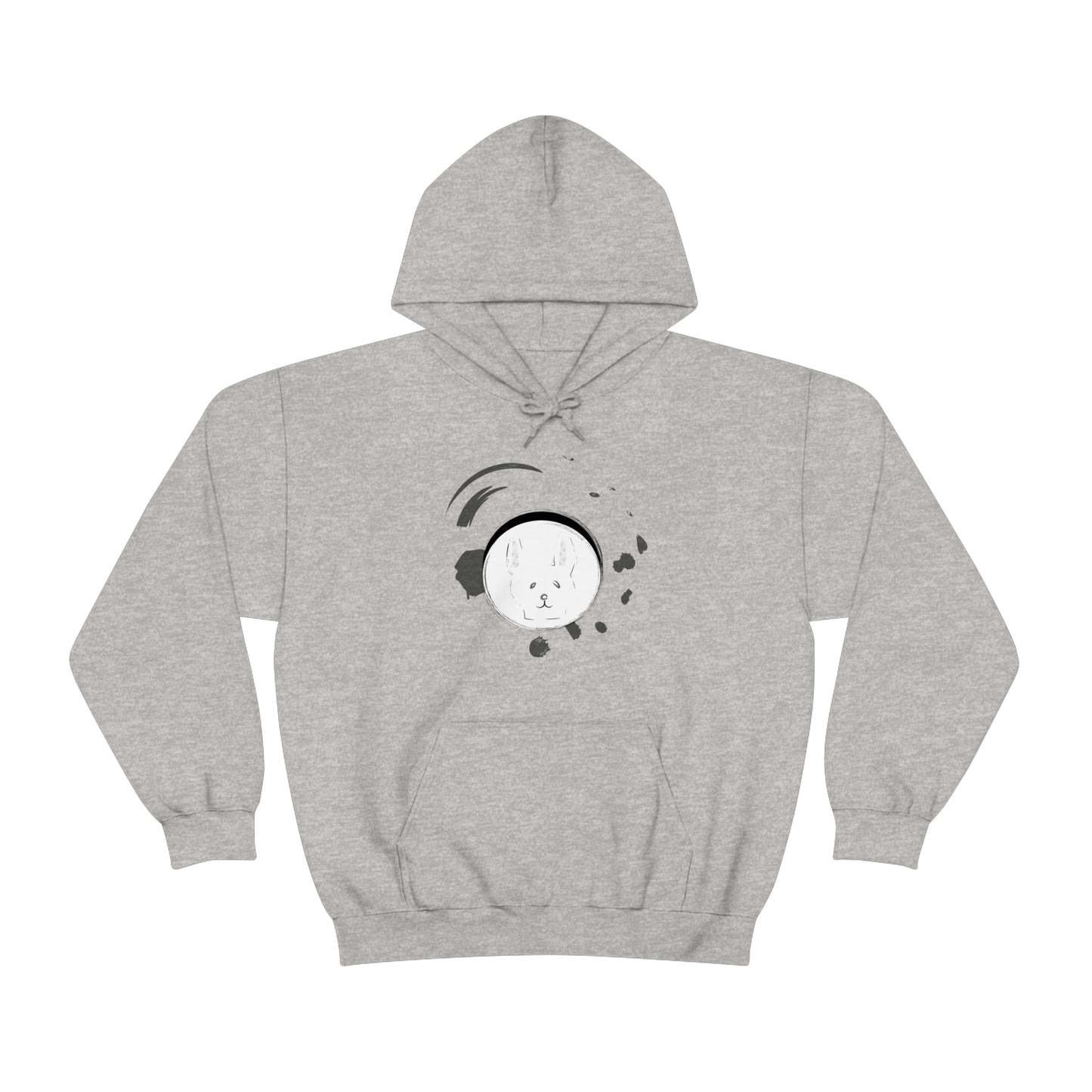 Rabbit Ink Black & White Art Unisex Heavy Blend™ Hooded Sweatshirt