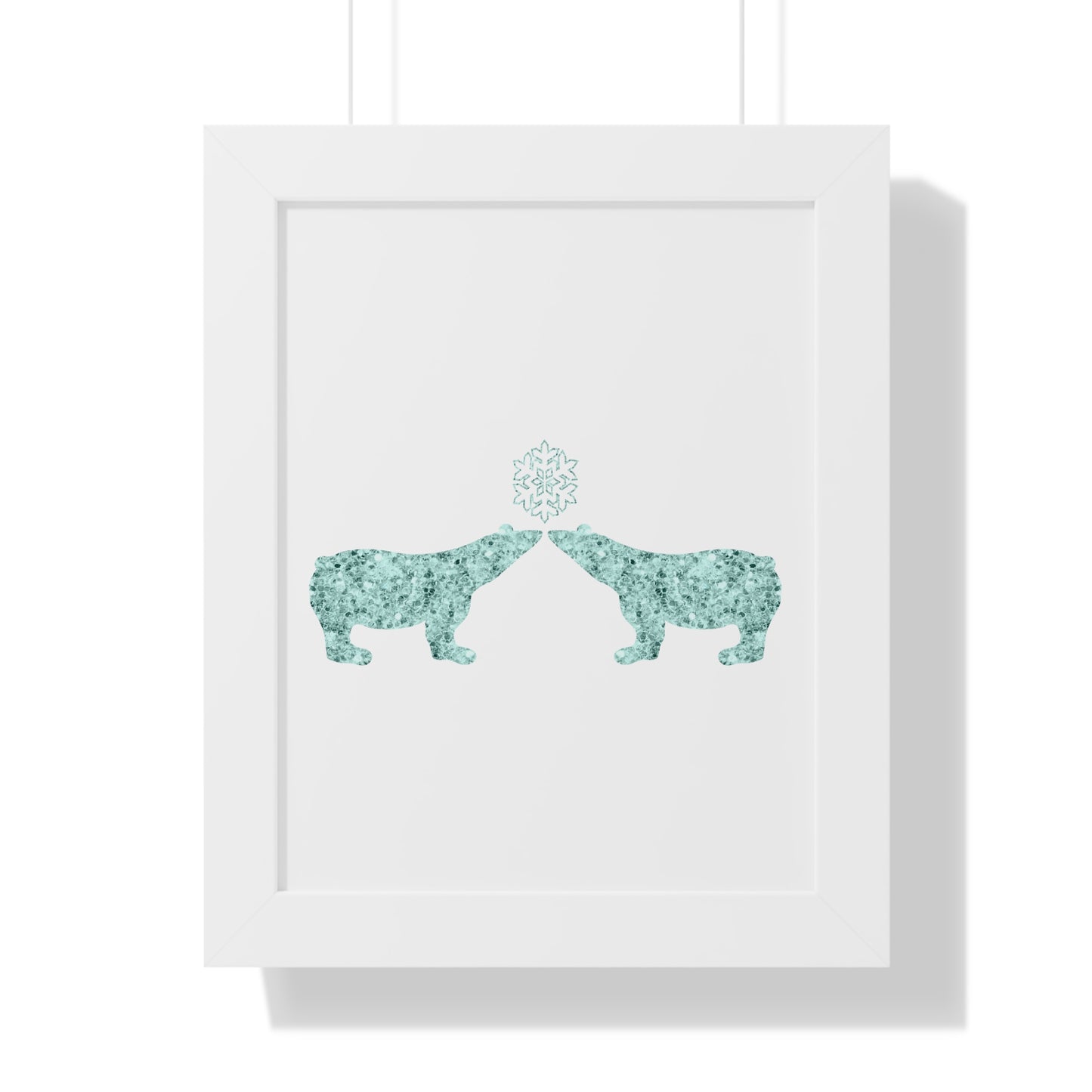 Two Polar Bear Blue Gem Art Framed Vertical Poster