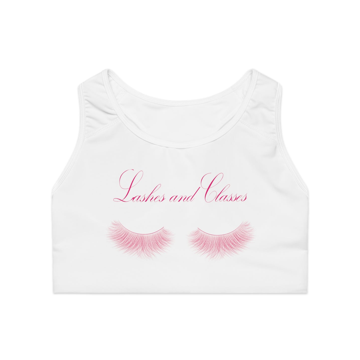 Lashes & Classes Pink Logo  Sports Bra (AOP)