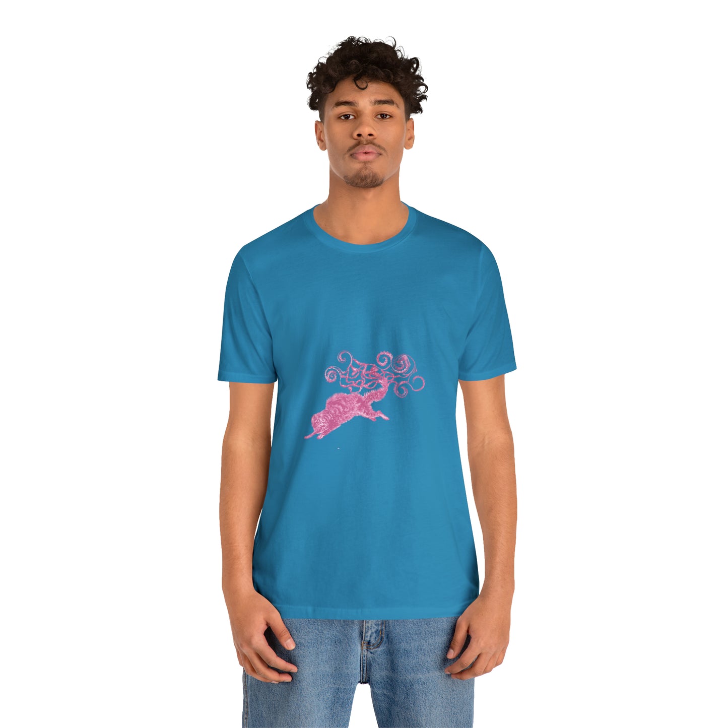 Pink Cat's Tail Art Unisex Jersey Short Sleeve Tee