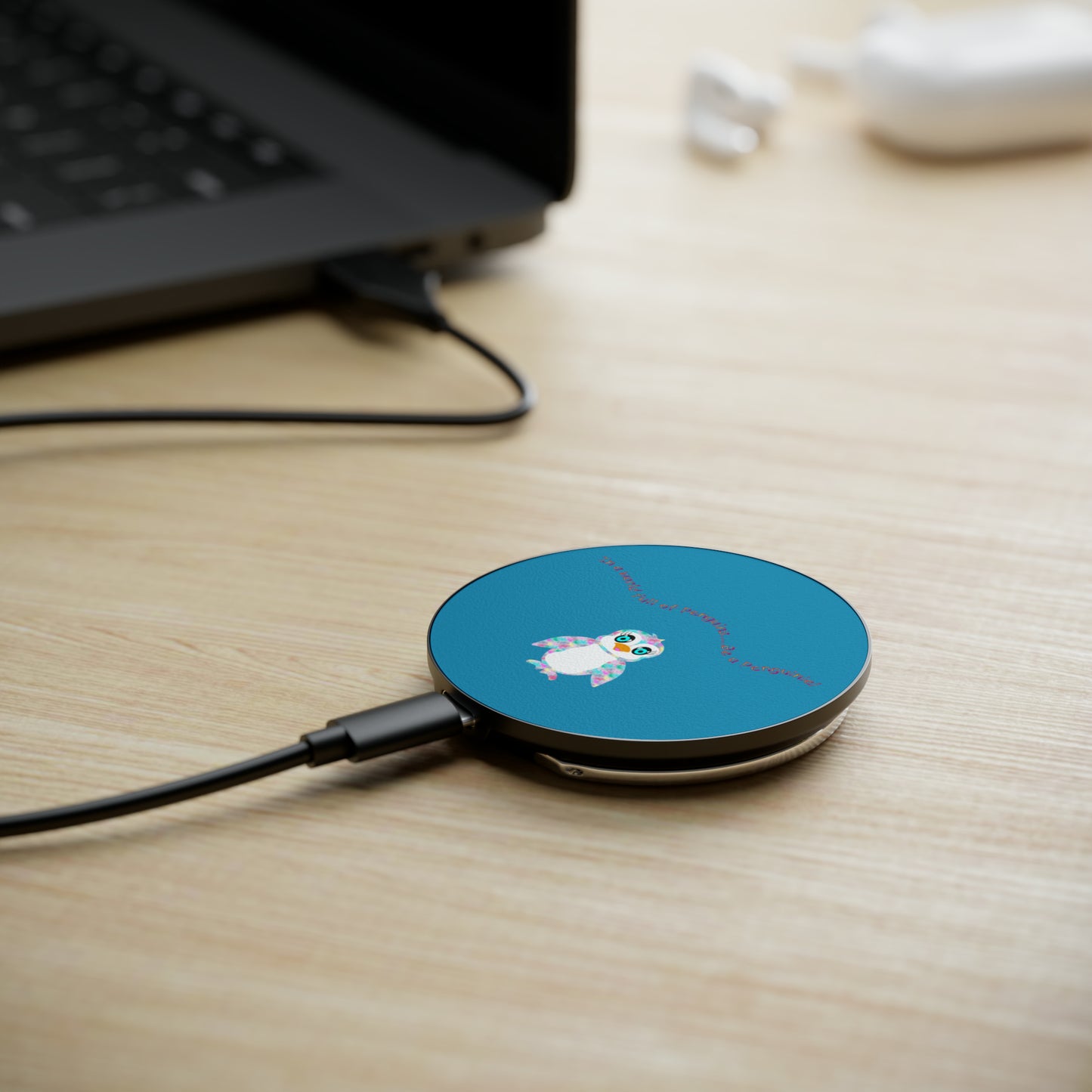 In a world full of penguins.... Be a Penguinies! Blue Magnetic Induction Charger