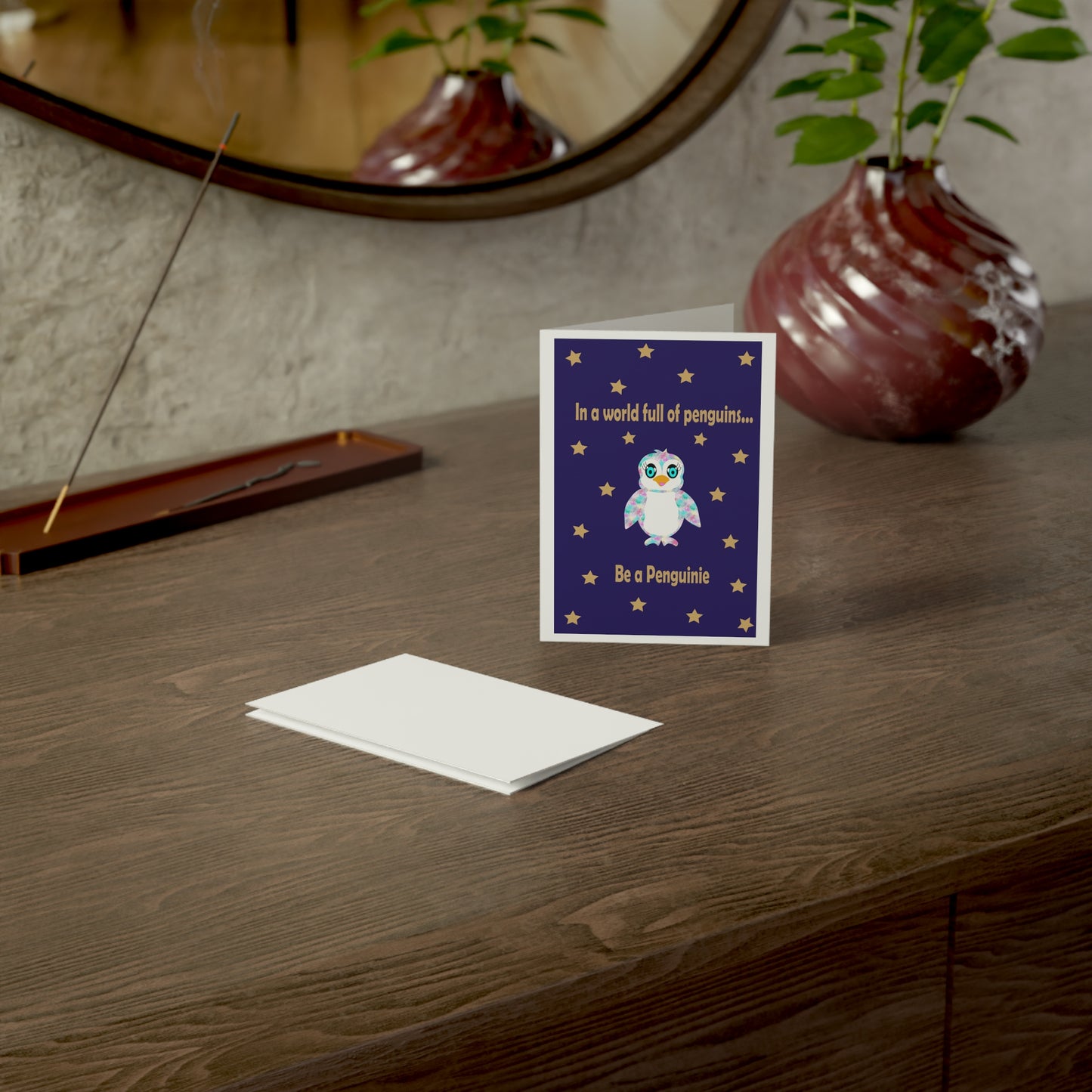 In a world full of penguins....Be a Penguinies Midnight Greeting Cards (1, 10, 30, and 50pcs)