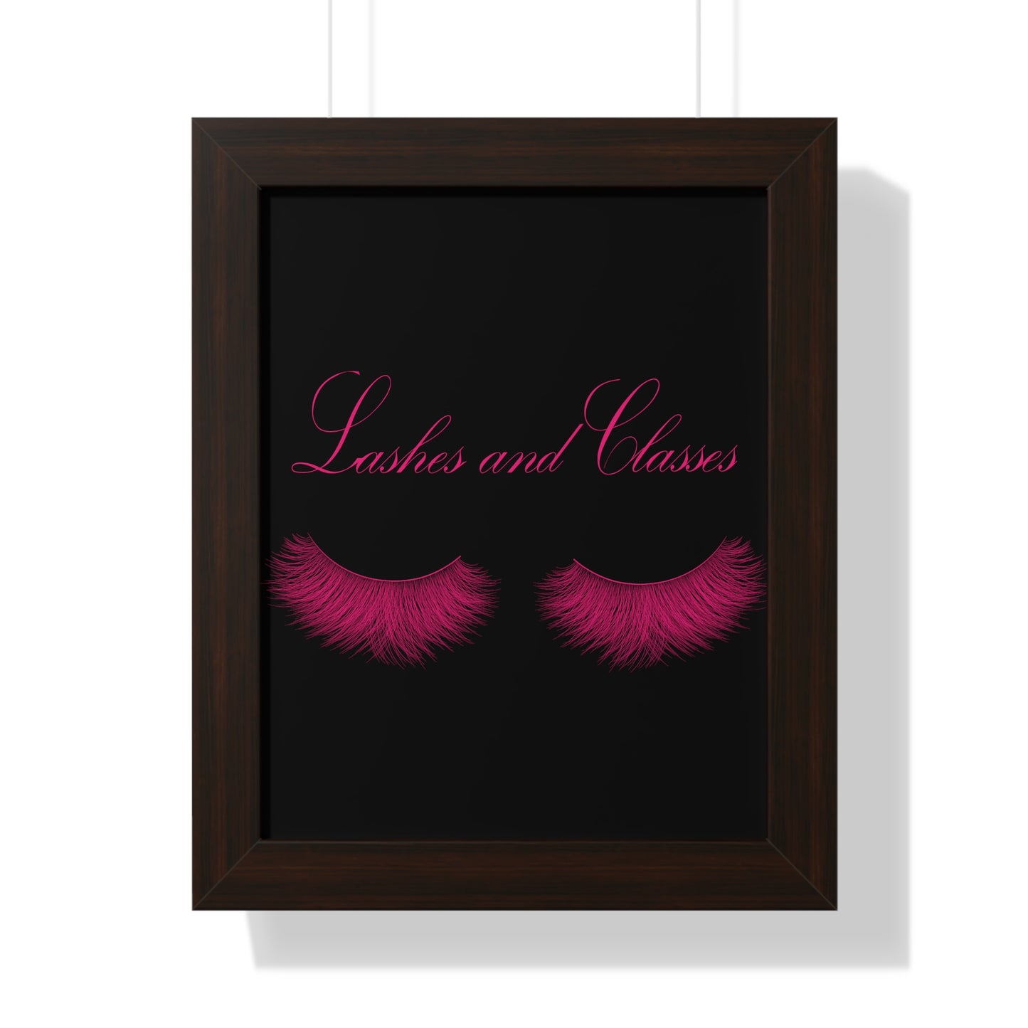 Lashes & Classes Pink and Black Framed Vertical Poster