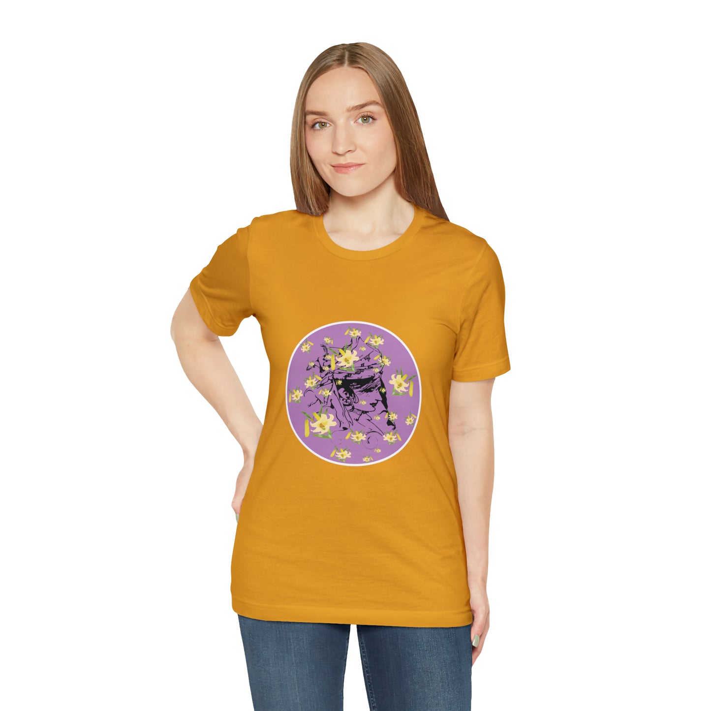 Purple Daffodil Woman Art Unisex Jersey Short Sleeve Tee