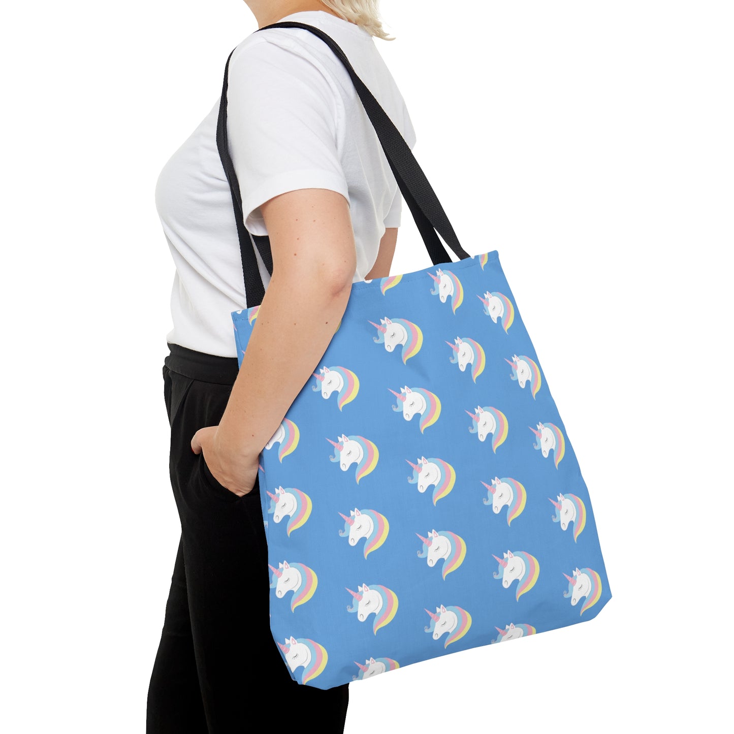 Unicorn Pattern Light Blue Tote Bag (AOP)