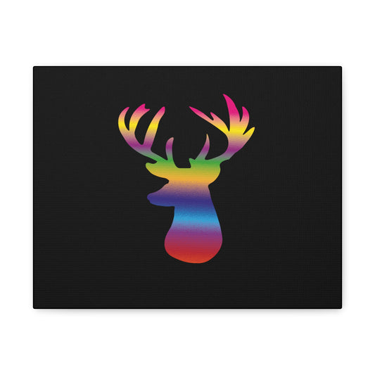 Rainbow Stag Head Canvas Gallery Wraps