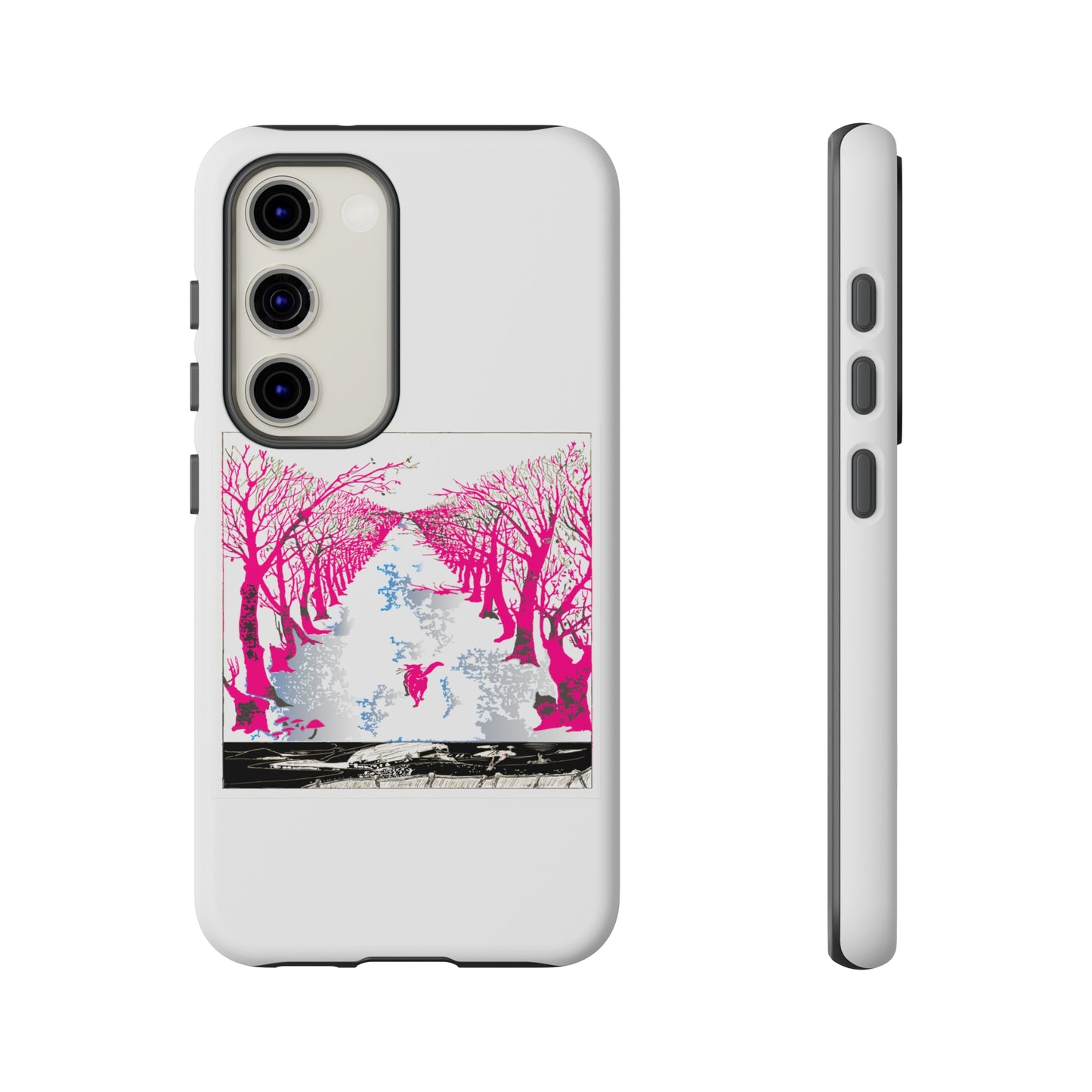 Pink Cat in the Woods Art Tough Cases