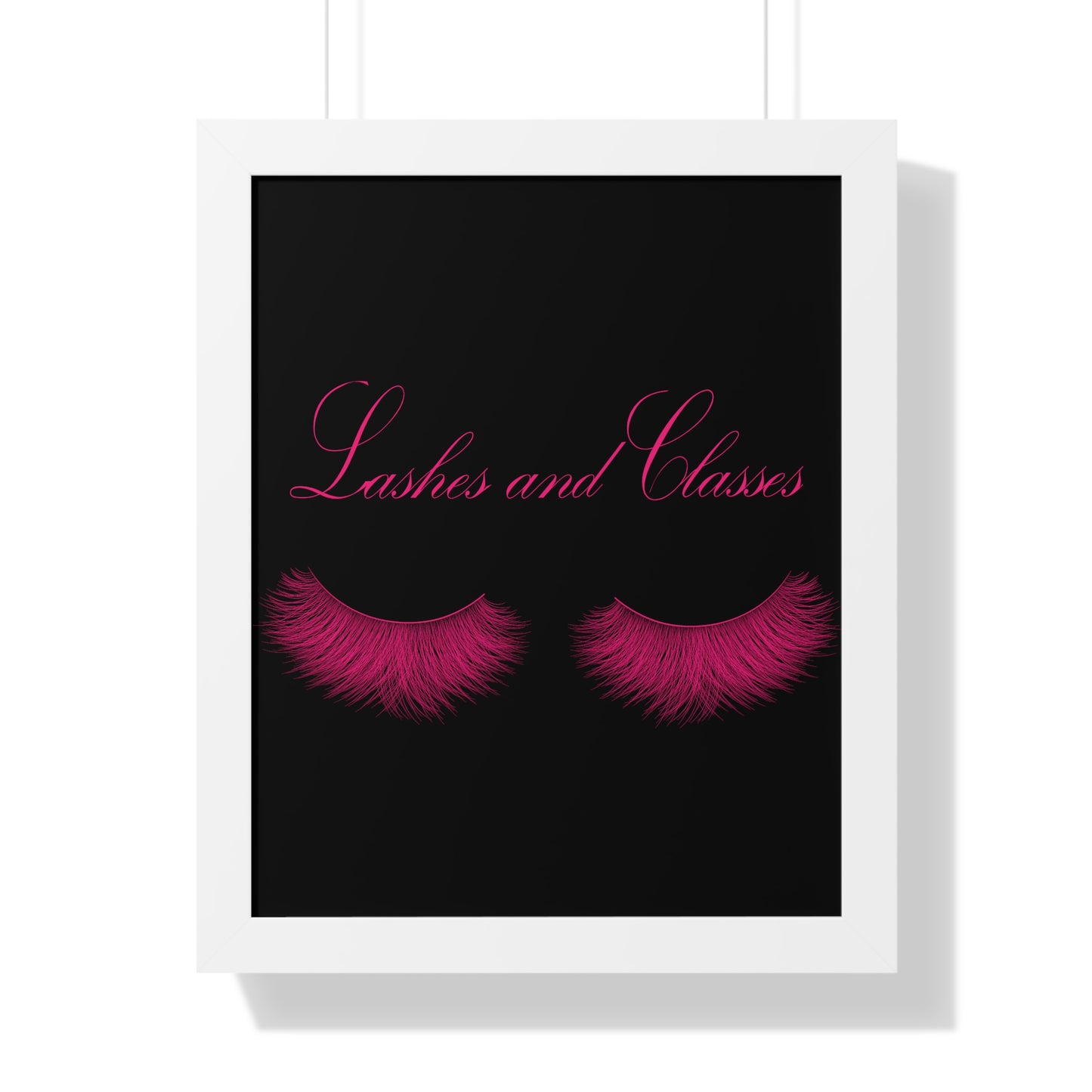 Lashes & Classes Pink and Black Framed Vertical Poster