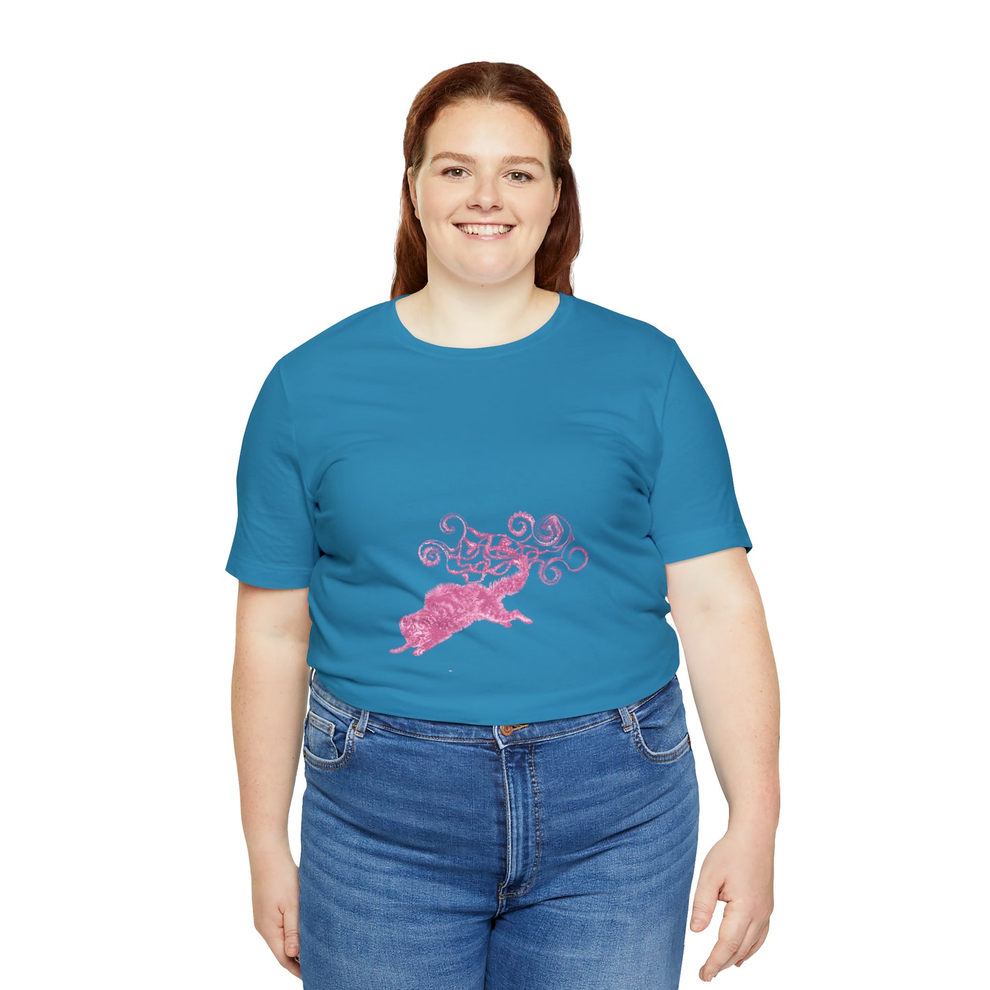 Pink Cat's Tail Art Unisex Jersey Short Sleeve Tee