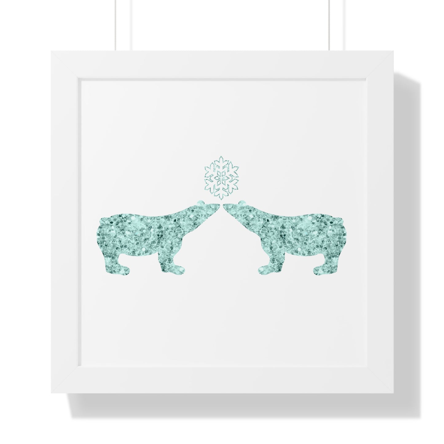 Two Polar Bear Blue Gem Art Framed Vertical Poster