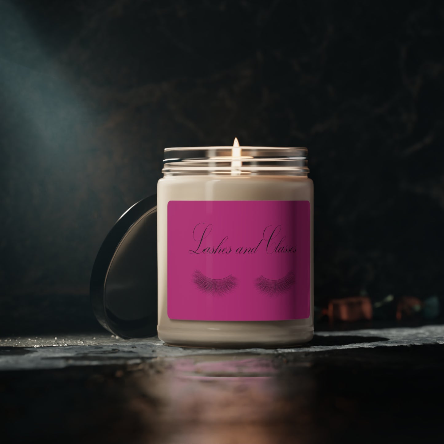 Lashes & Classes Dark Pink Scented Soy Candle, 9oz