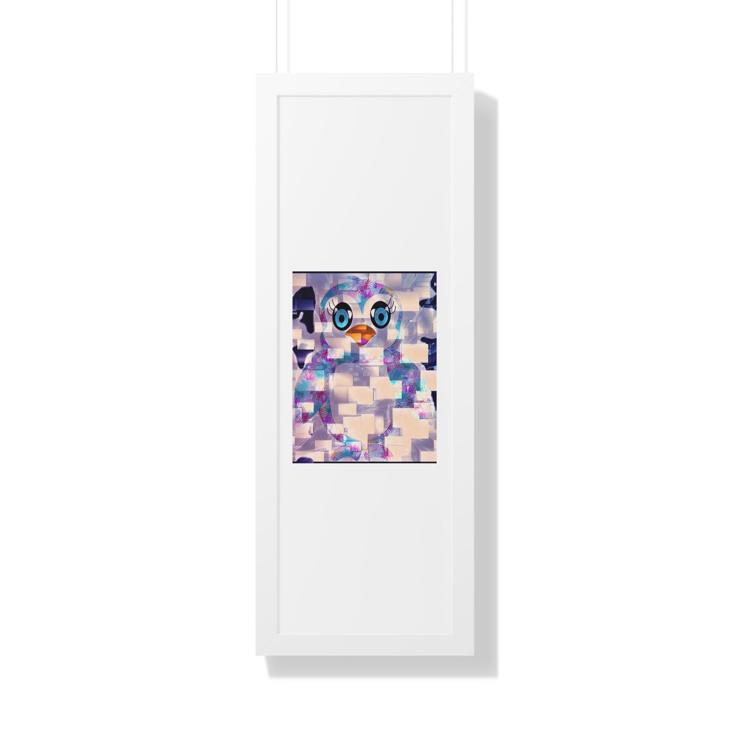 Penguinies Block Art Framed Vertical Poster