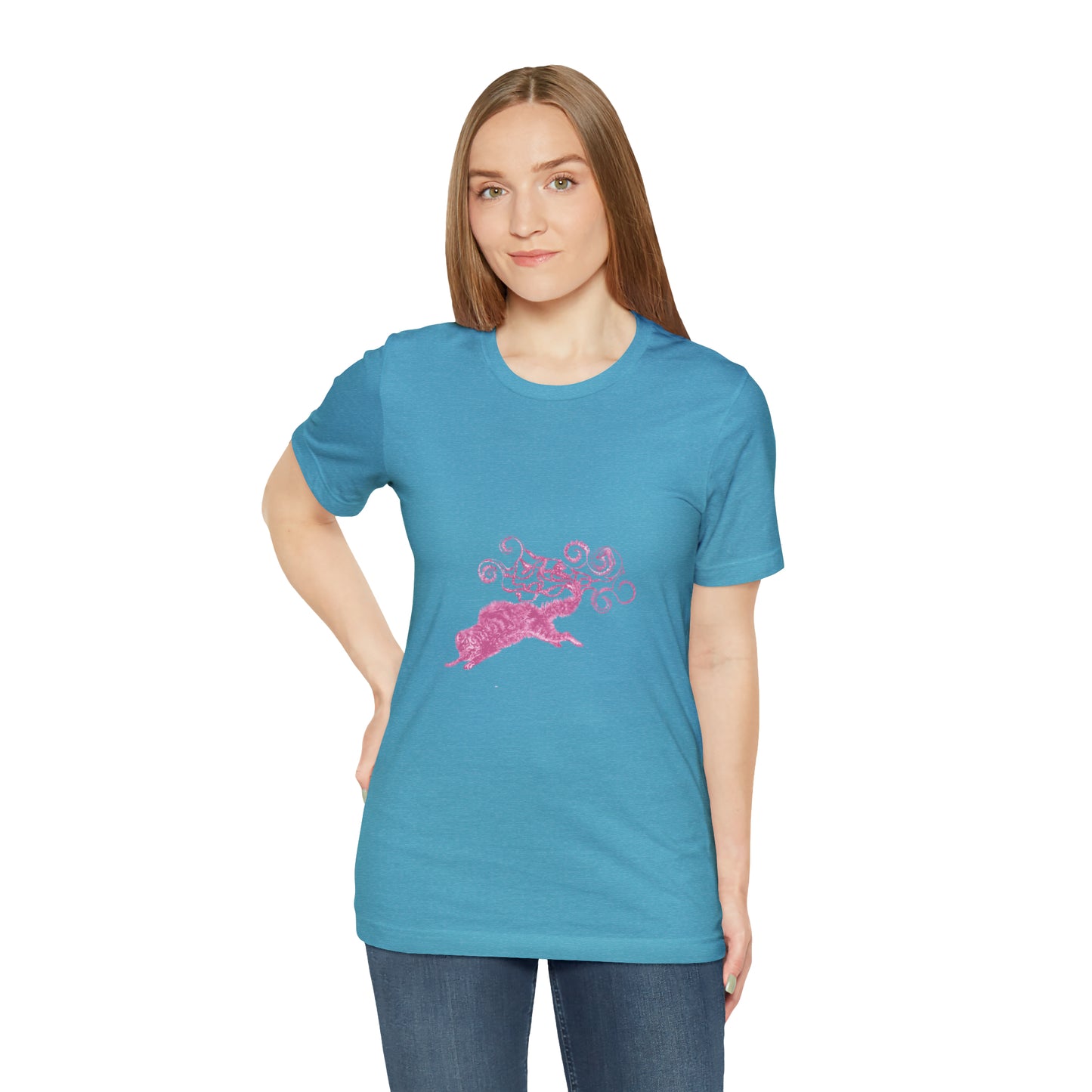 Pink Cat's Tail Art Unisex Jersey Short Sleeve Tee