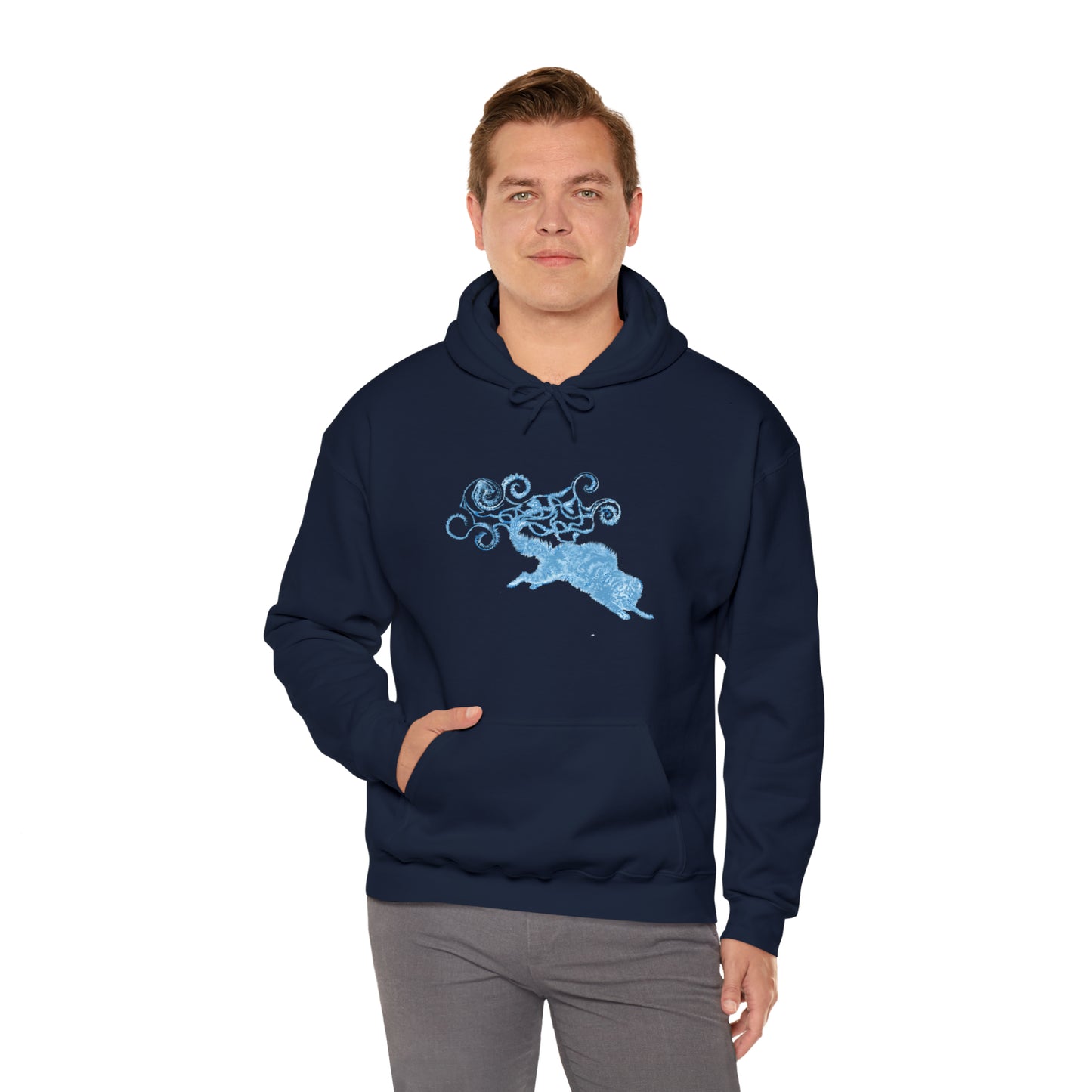 Blue Cat's Tail Art Unisex Heavy Blend™ Hooded Sweatshirt