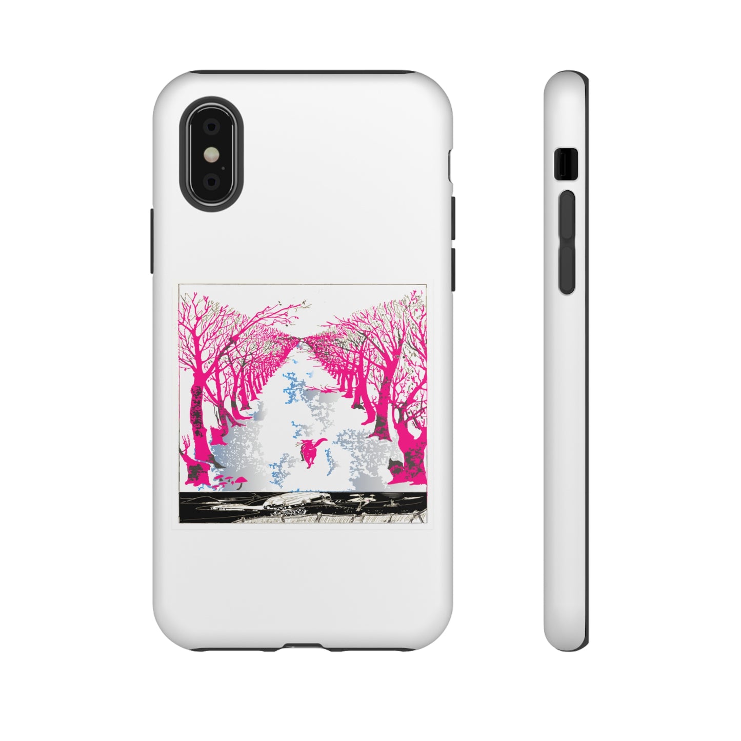 Pink Cat in the Woods Art Tough Cases