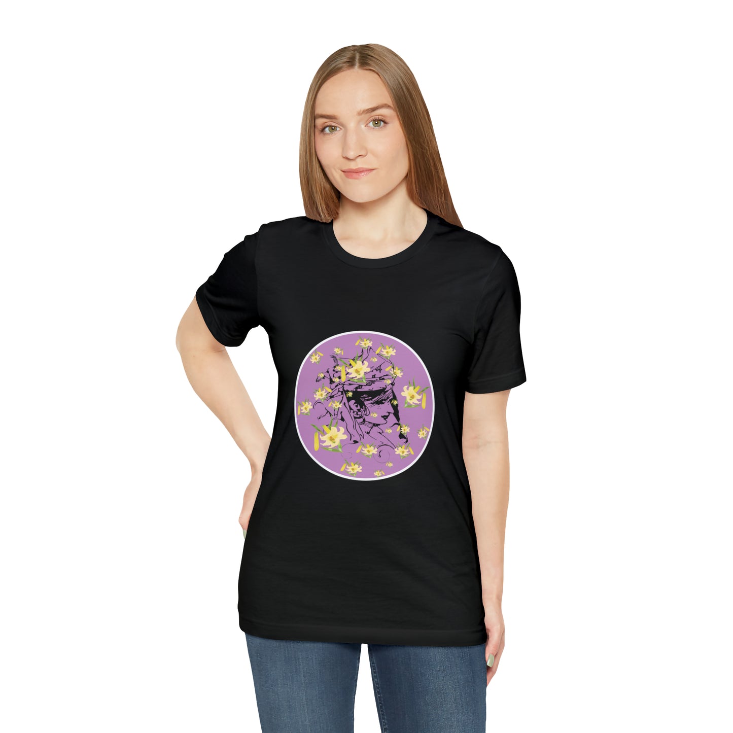 Purple Daffodil Woman Art Unisex Jersey Short Sleeve Tee