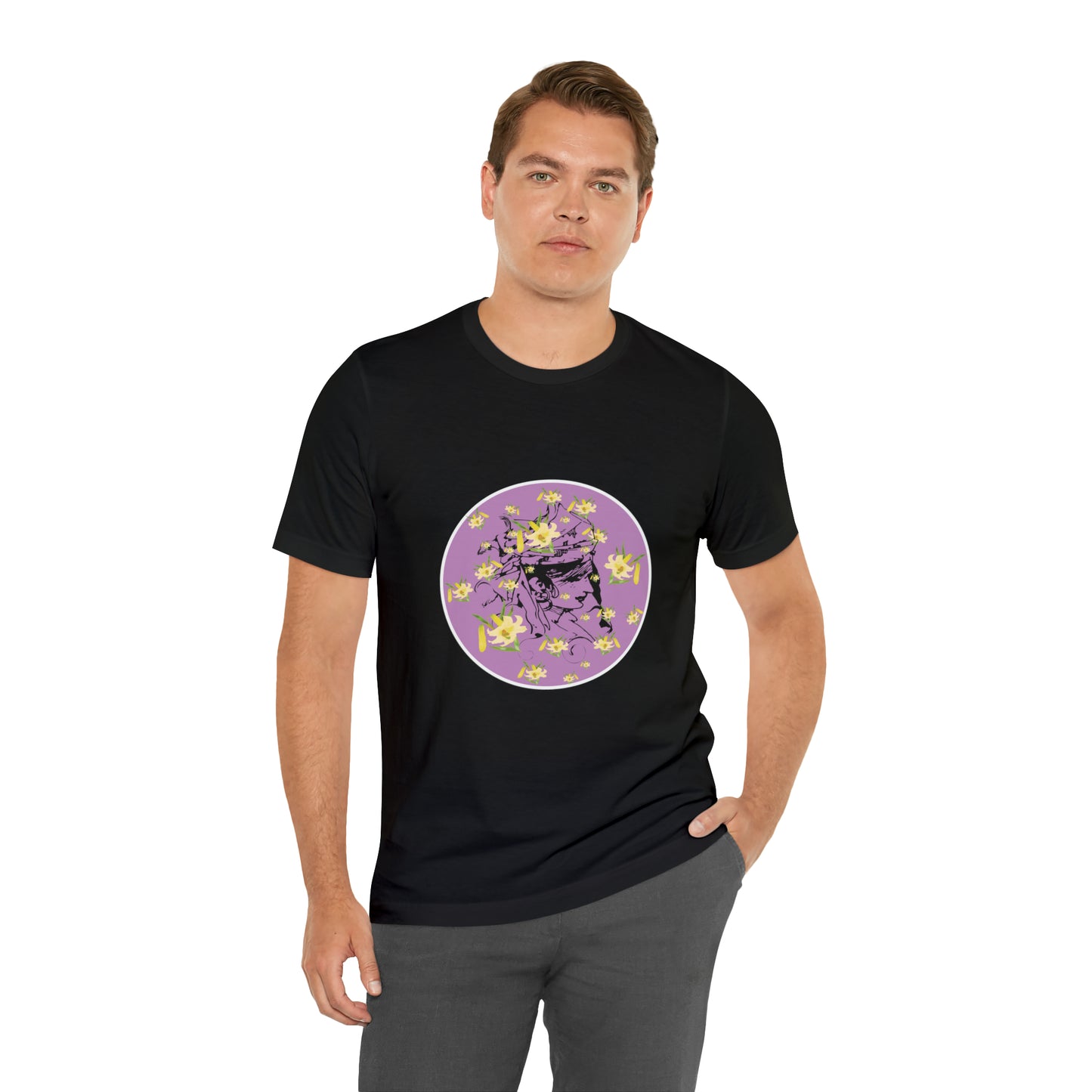 Purple Daffodil Woman Art Unisex Jersey Short Sleeve Tee