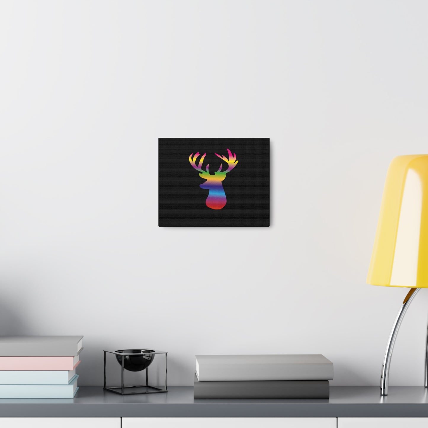 Rainbow Stag Head Canvas Gallery Wraps