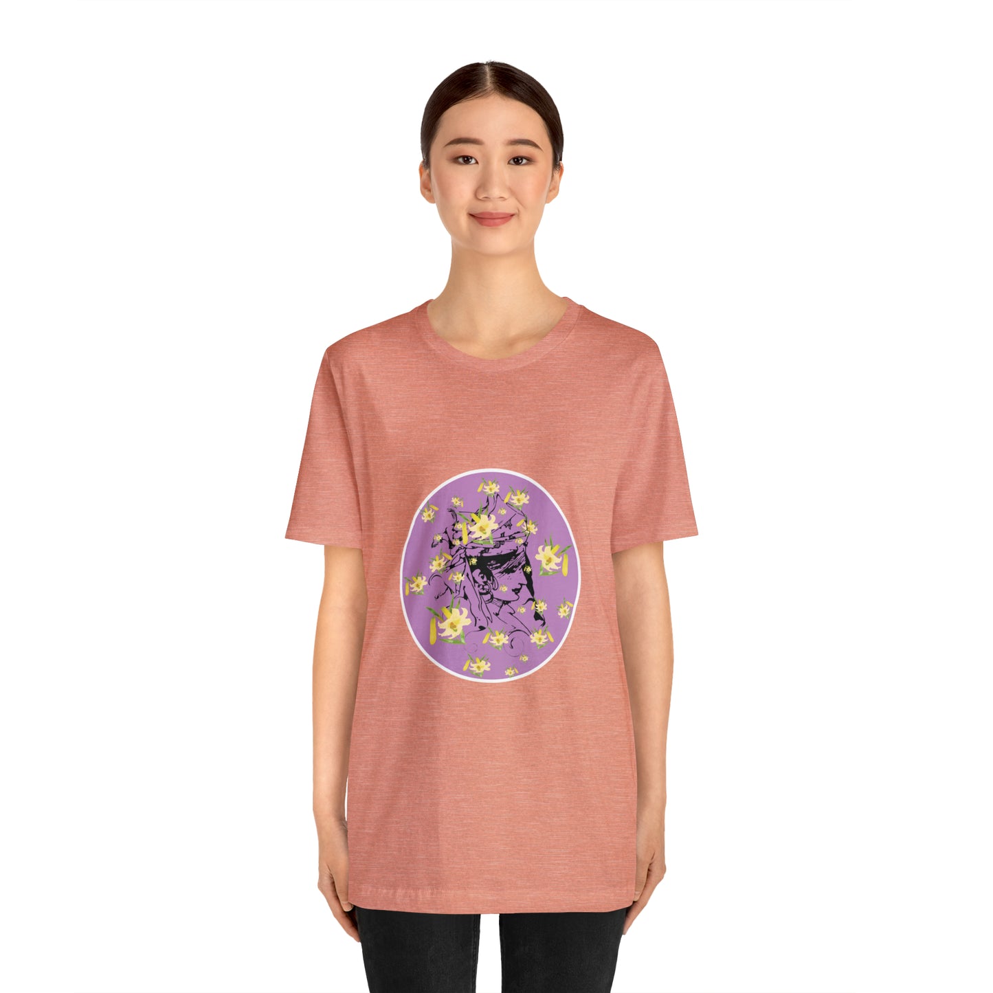 Purple Daffodil Woman Art Unisex Jersey Short Sleeve Tee