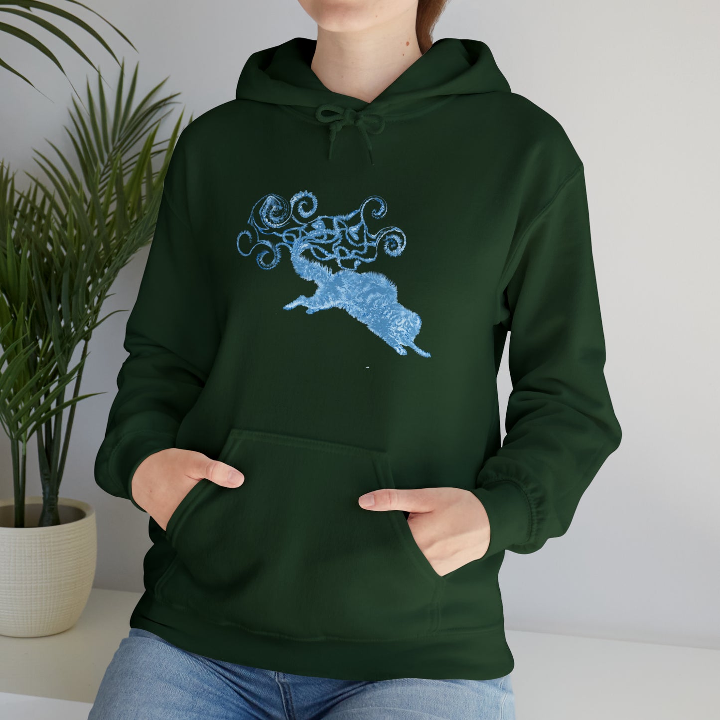 Blue Cat's Tail Art Unisex Heavy Blend™ Hooded Sweatshirt