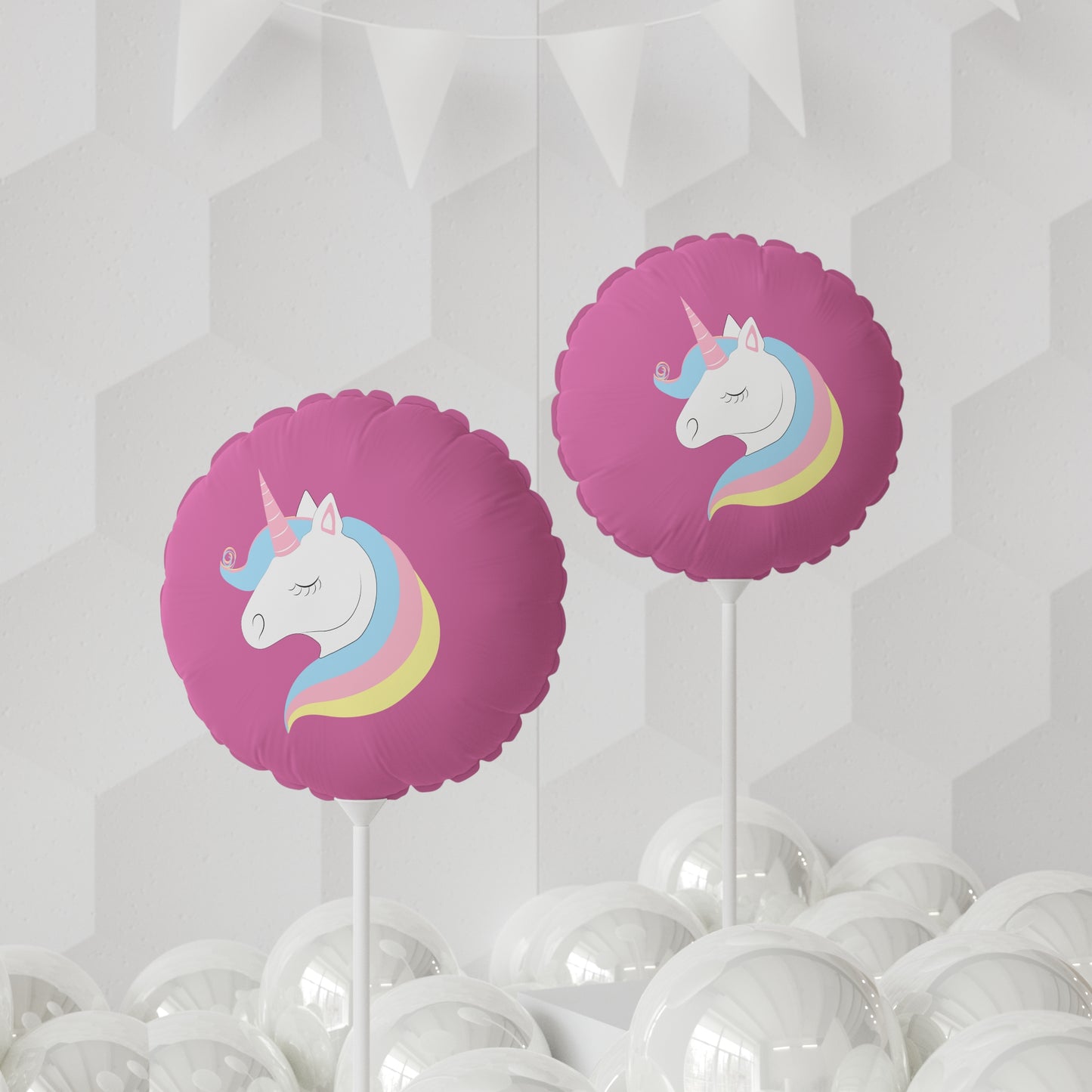 Unicorn Pink Balloon (Round and Heart-shaped), 11"