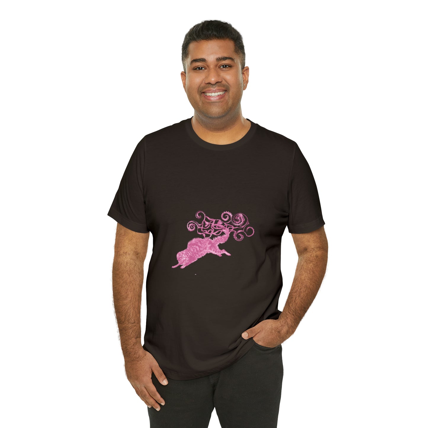 Pink Cat's Tail Art Unisex Jersey Short Sleeve Tee