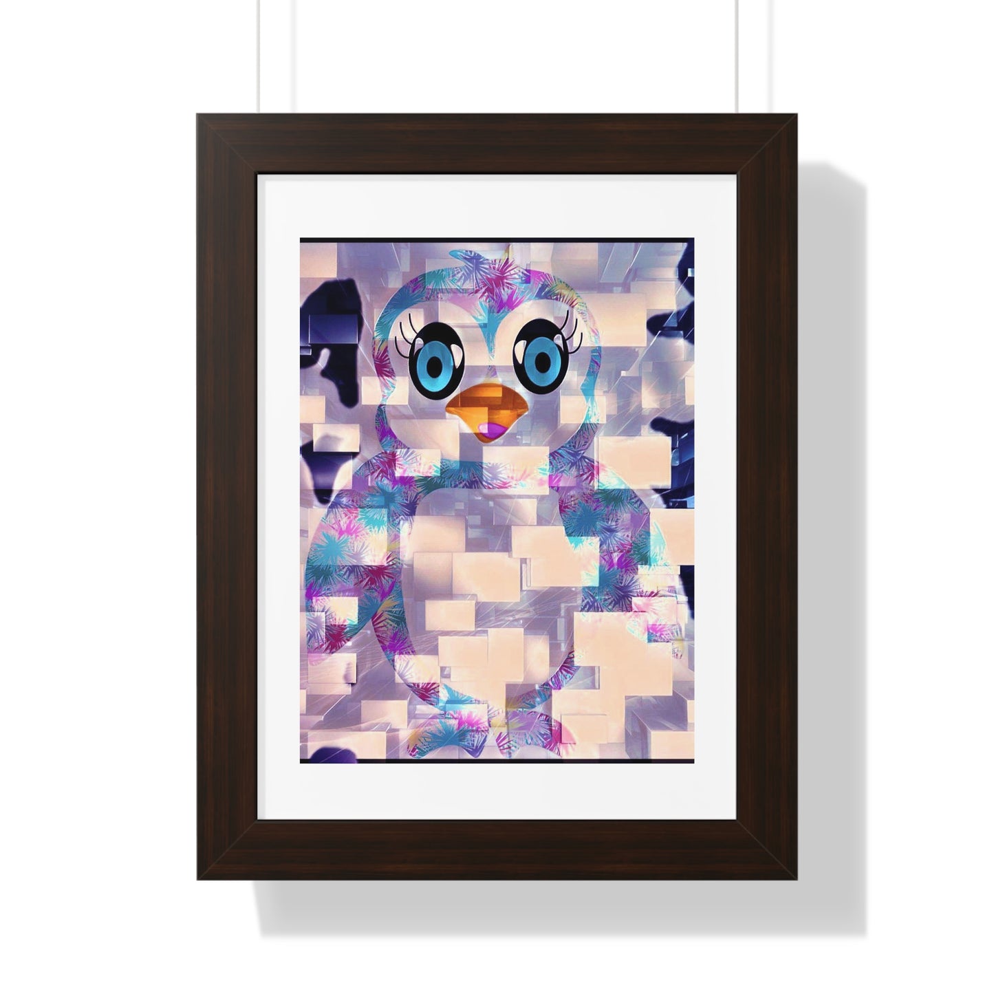 Penguinies Block Art Framed Vertical Poster