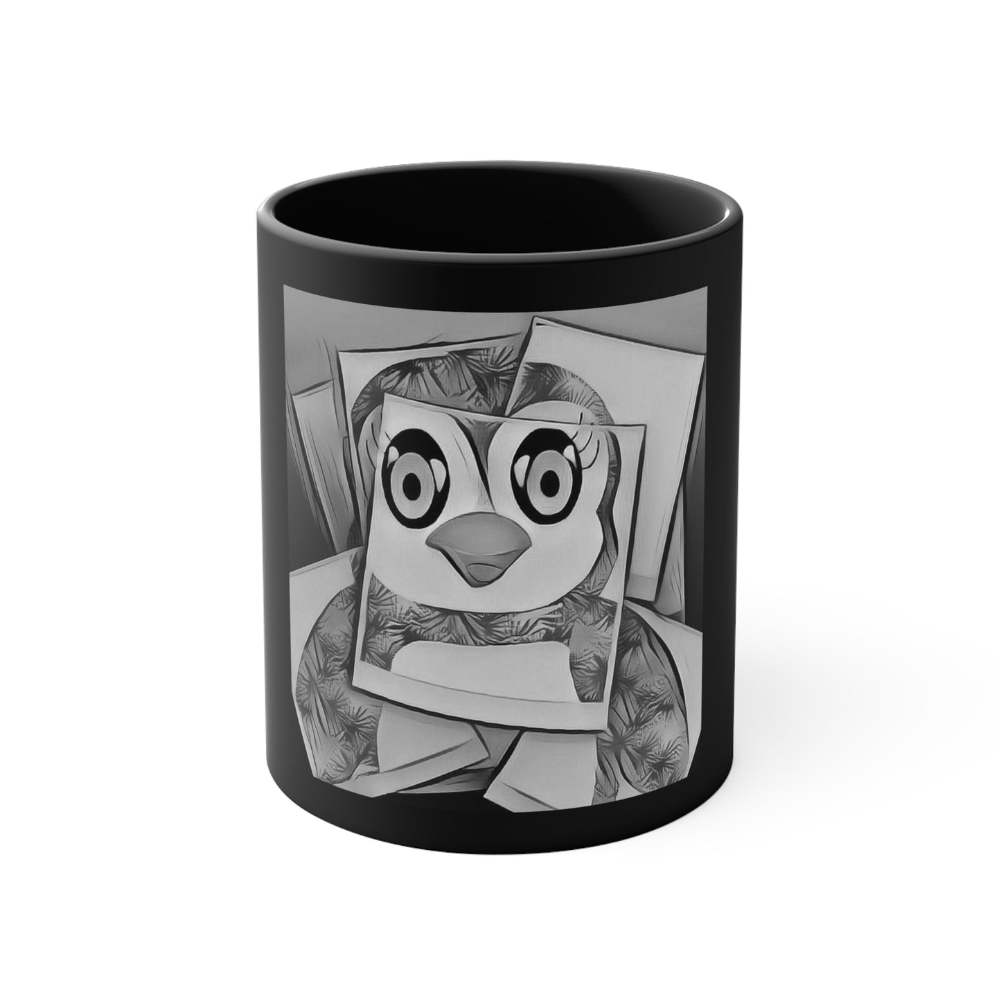 The Penguinies Photograph Black & White Art Accent Coffee Mug, 11oz