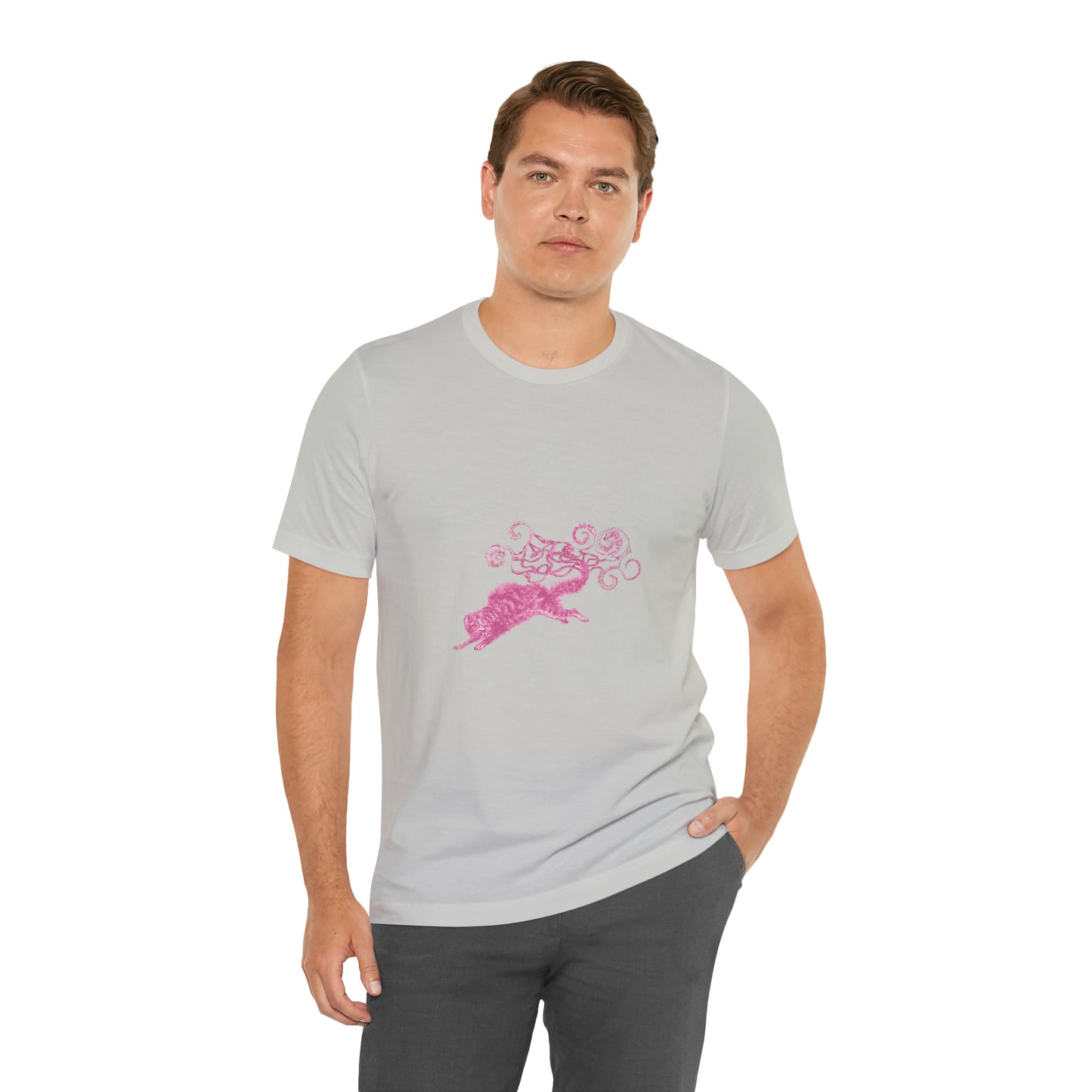 Pink Cat's Tail Art Unisex Jersey Short Sleeve Tee