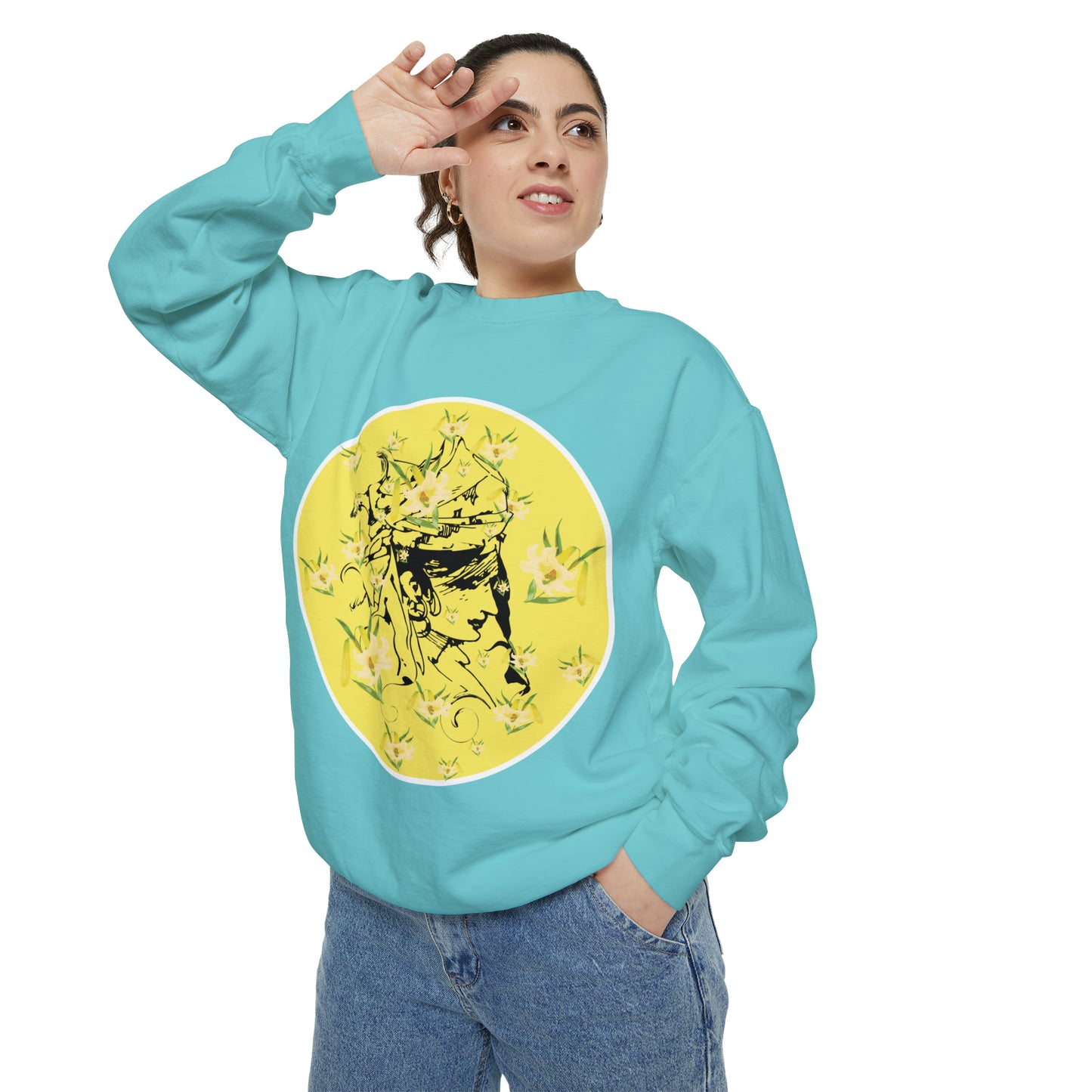 Daffodil Woman Art Unisex Garment-Dyed Sweatshirt