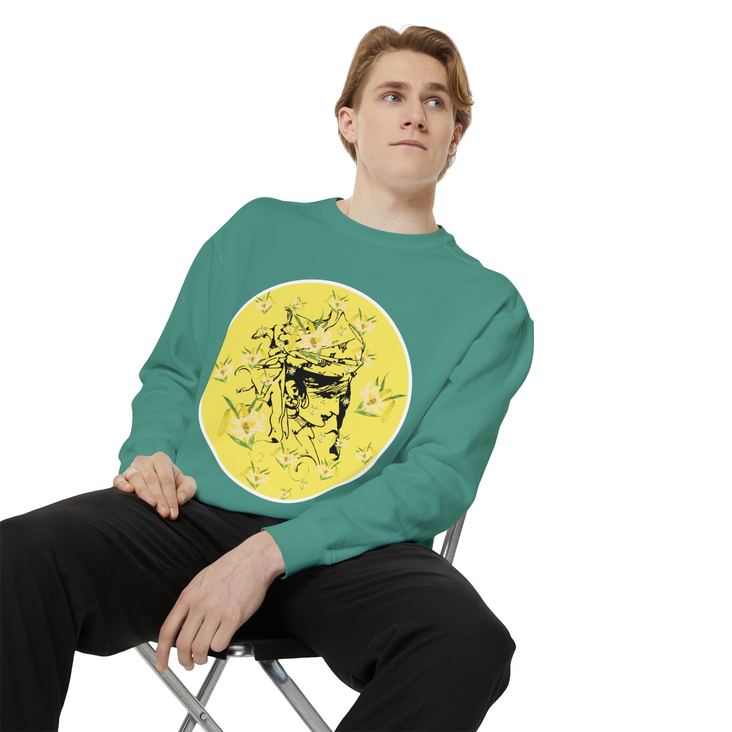 Daffodil Woman Art Unisex Garment-Dyed Sweatshirt