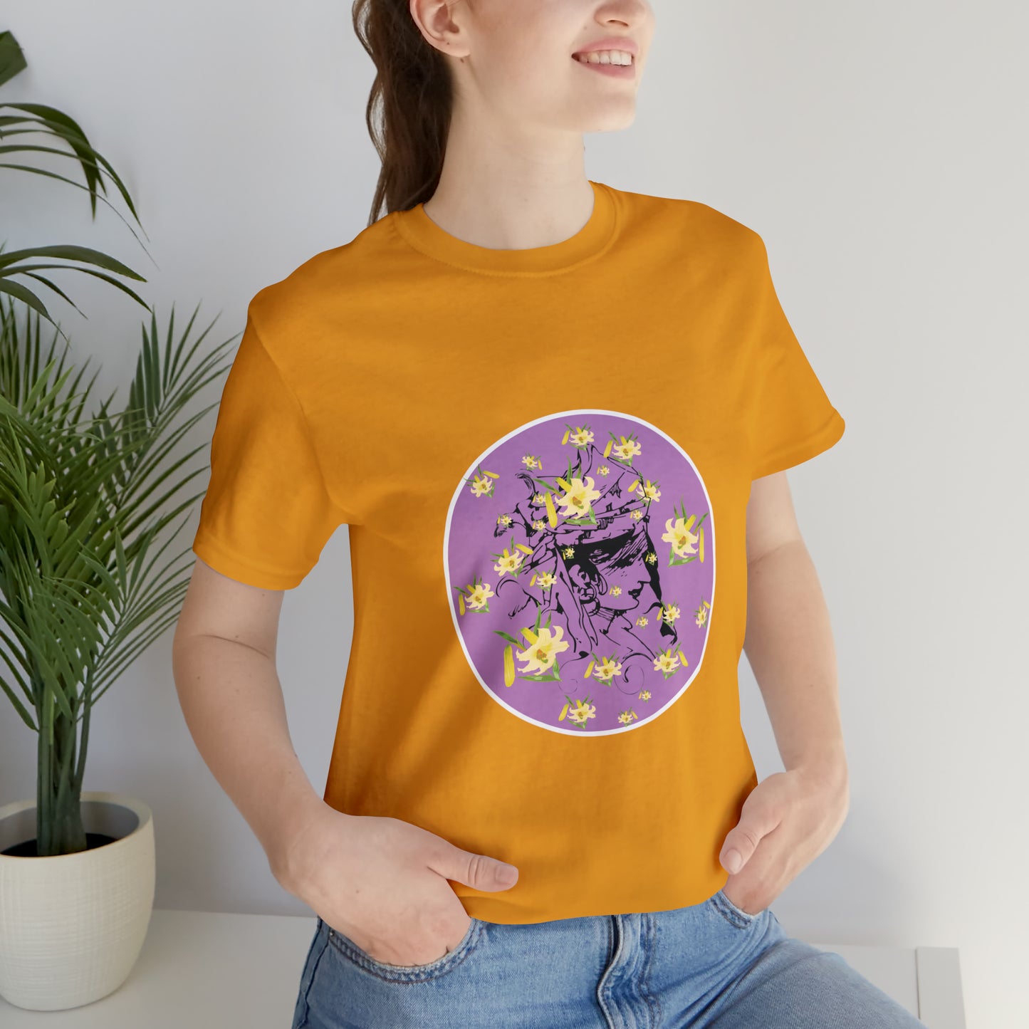 Purple Daffodil Woman Art Unisex Jersey Short Sleeve Tee