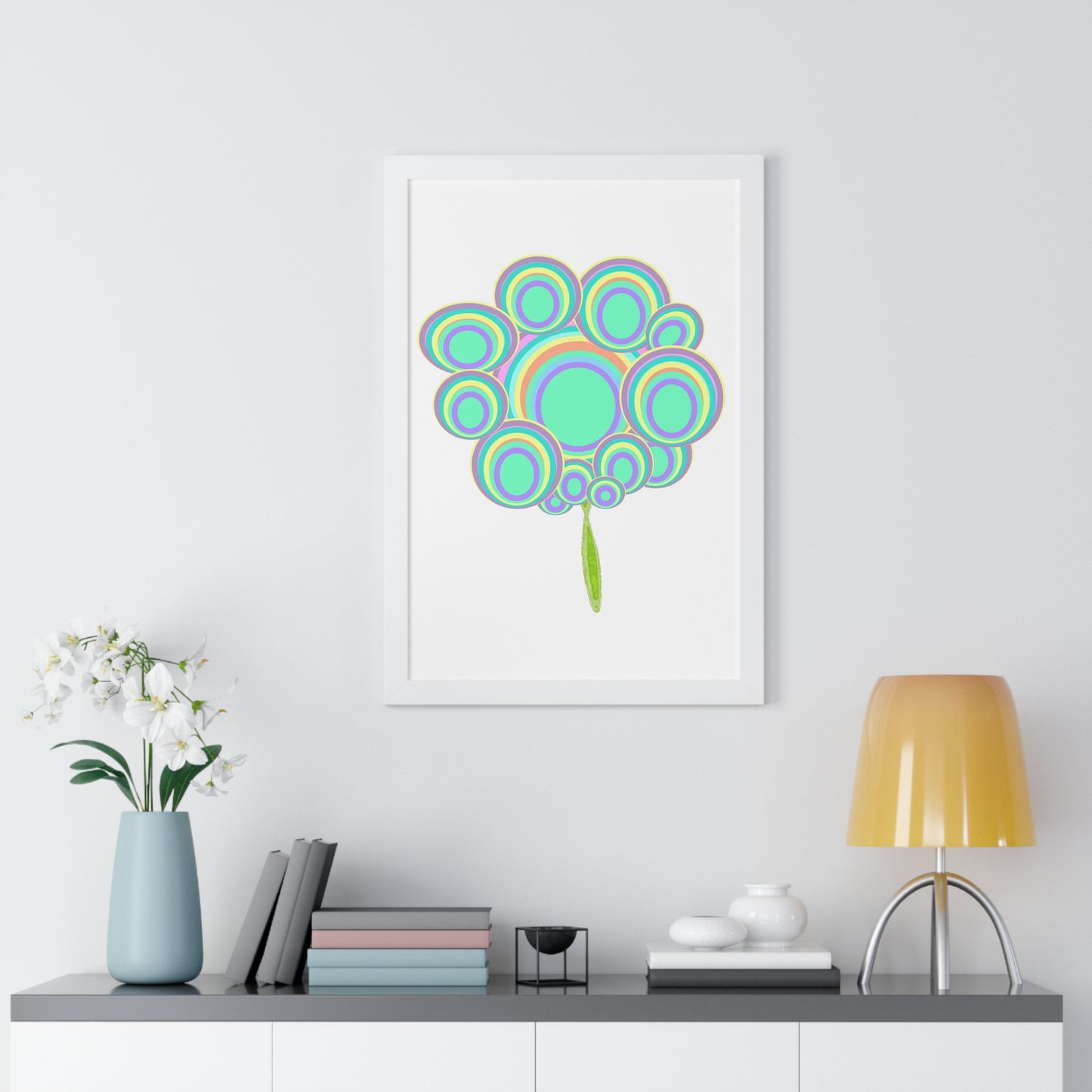 Circle Tree Art Illustration Framed Vertical Poster