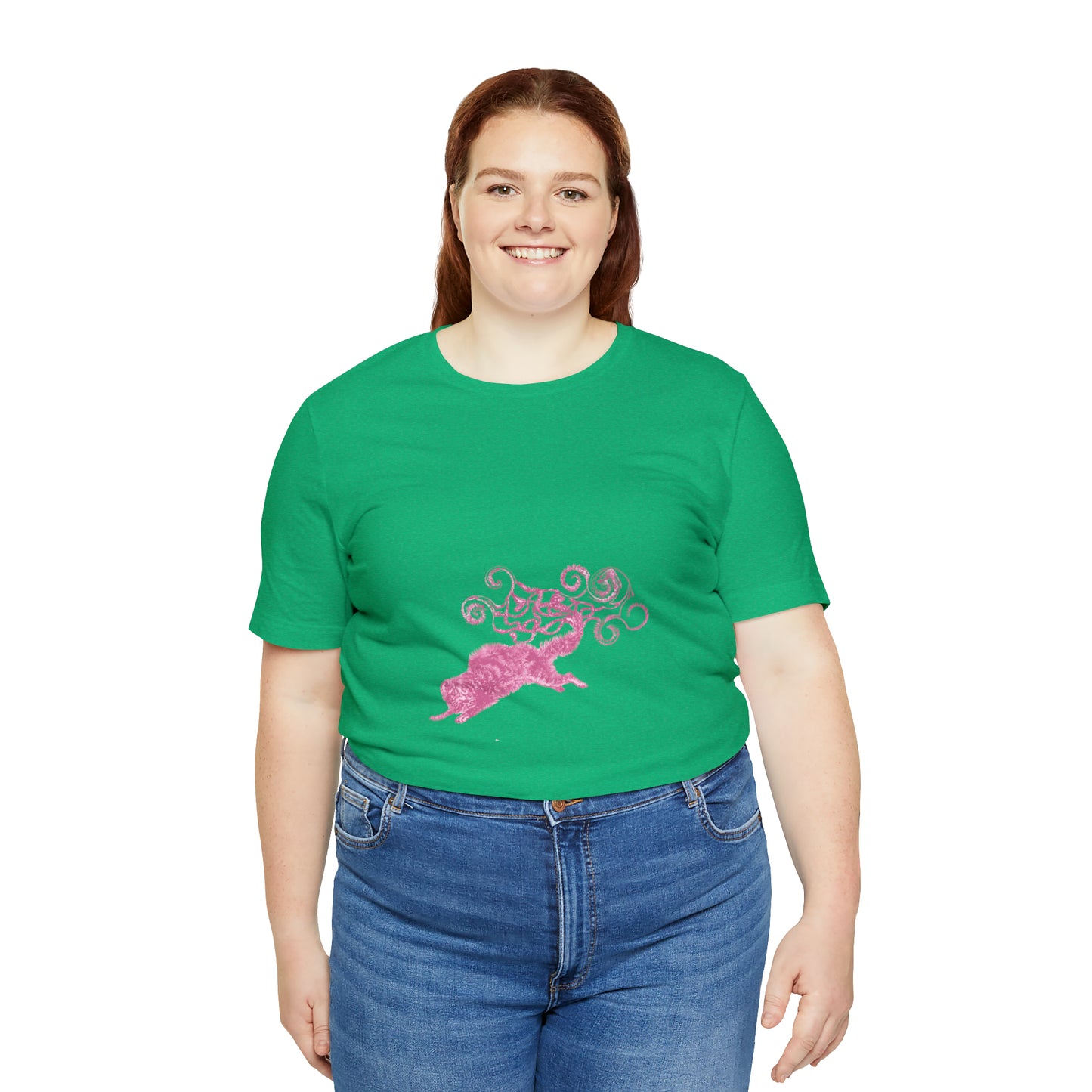 Pink Cat's Tail Art Unisex Jersey Short Sleeve Tee