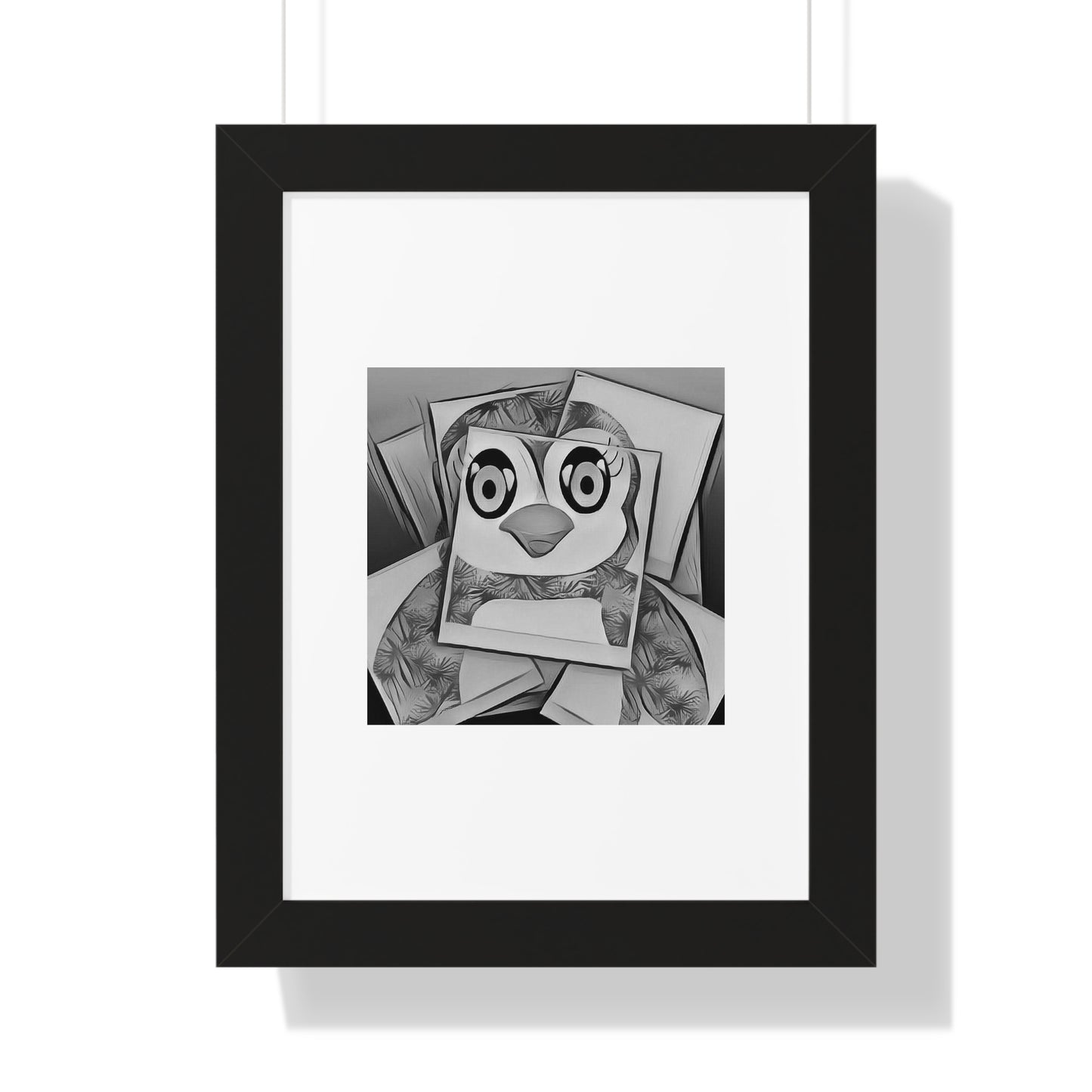 The Penguinies Photogprah Black & White Art Framed Vertical Poster