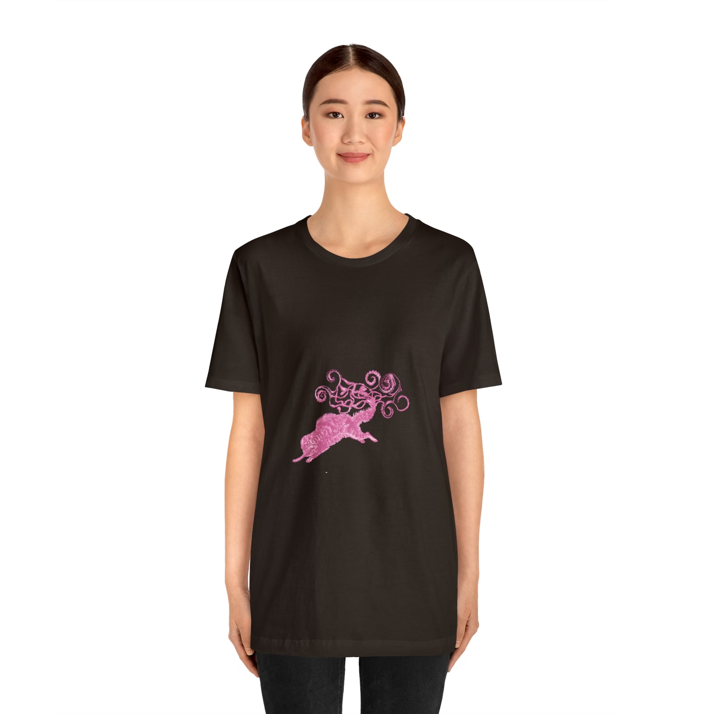 Pink Cat's Tail Art Unisex Jersey Short Sleeve Tee