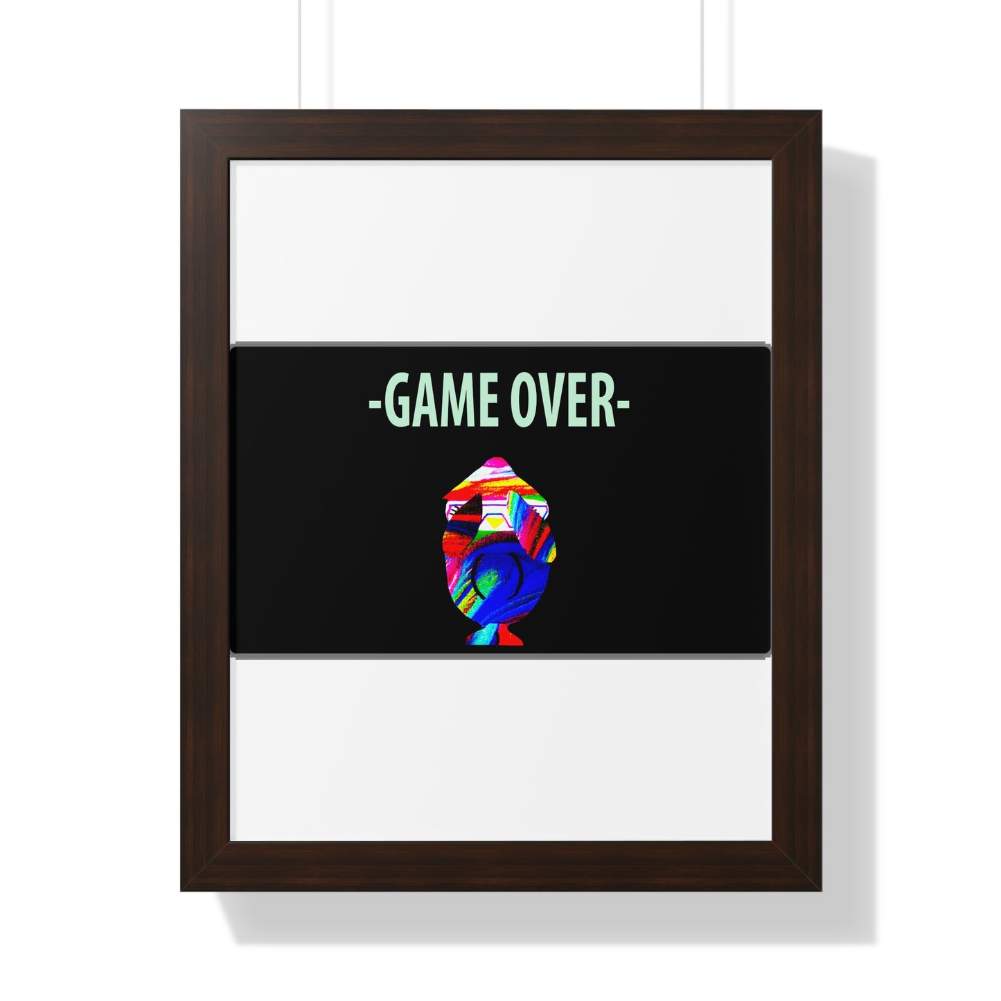 The Penguinies Original - Retro Game Over First Game App Framed Vertical Poster