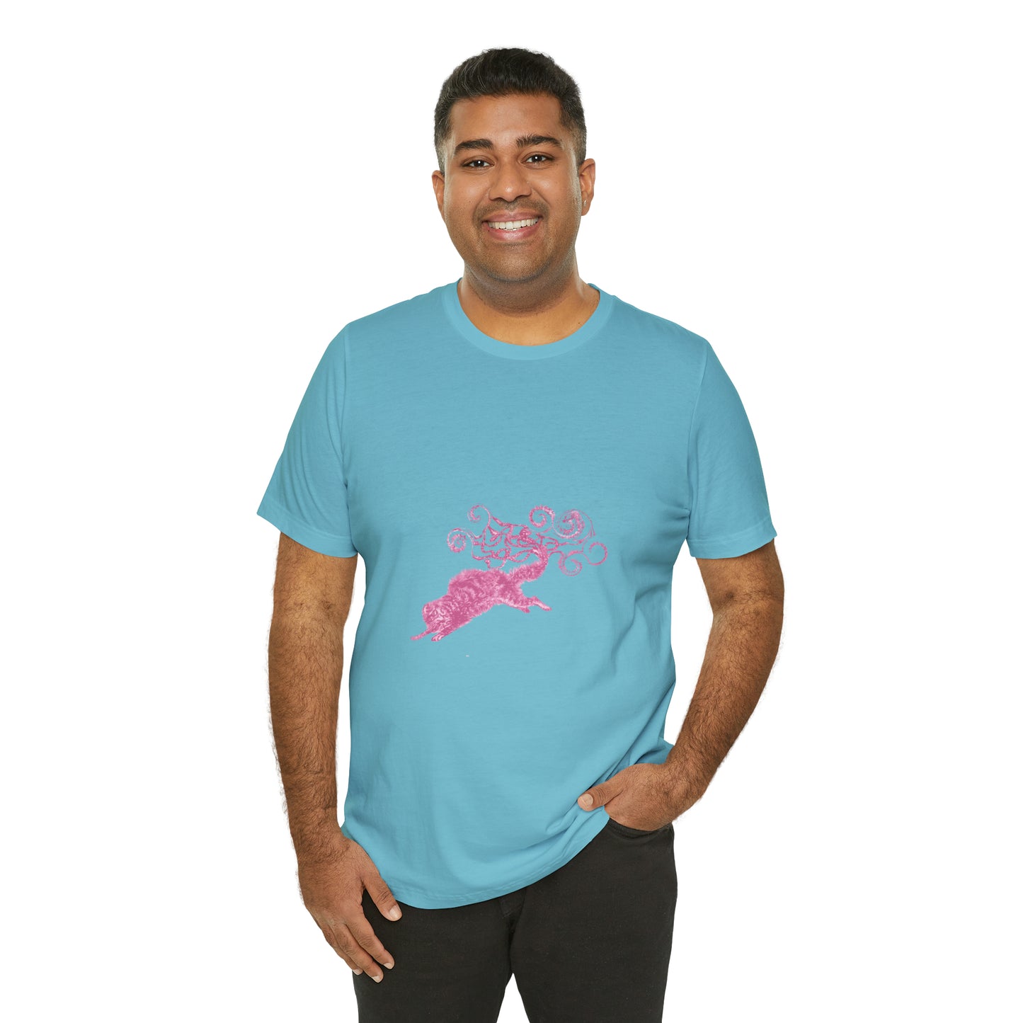 Pink Cat's Tail Art Unisex Jersey Short Sleeve Tee