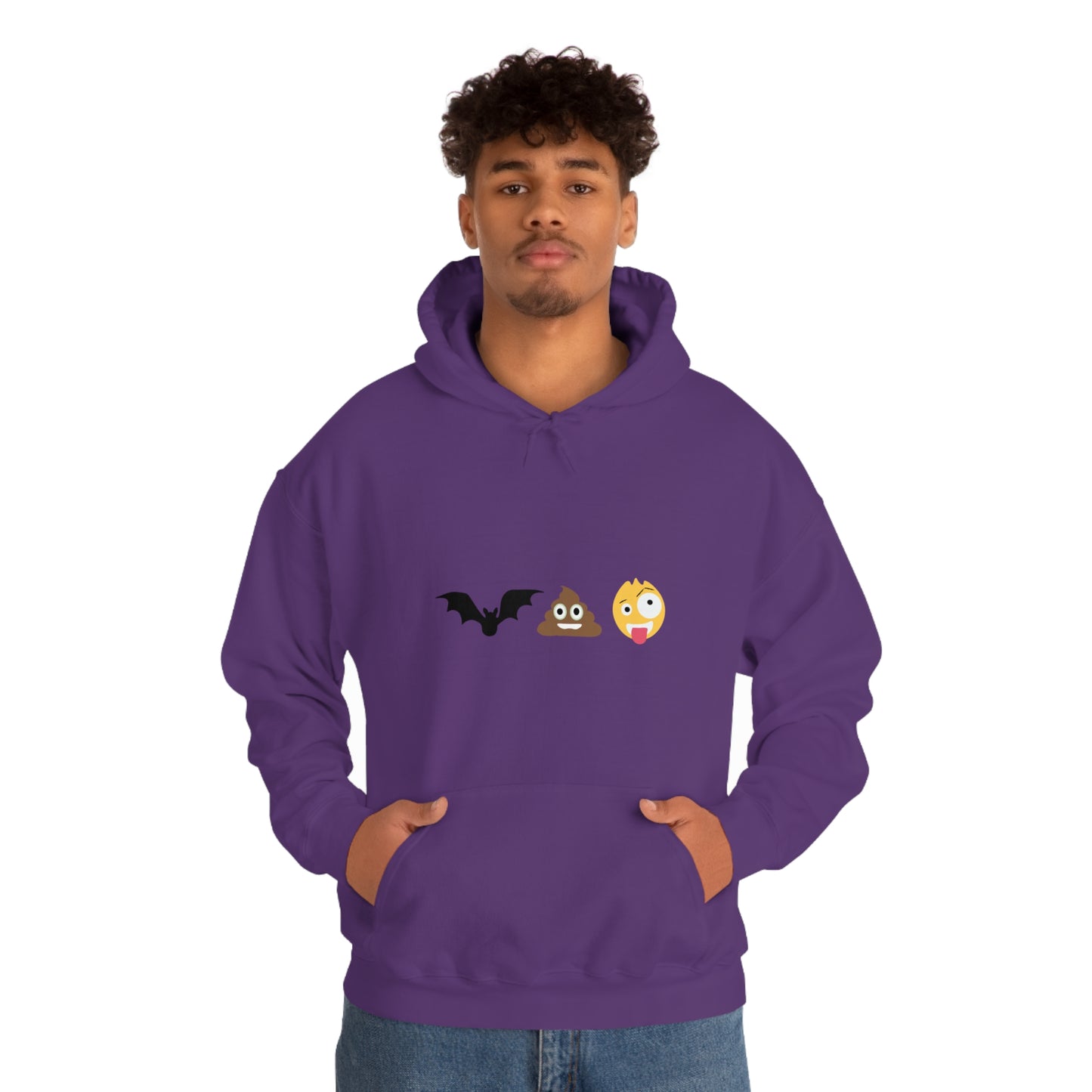 Emoji, Bat, Pooh Crazy, Humour Unisex Heavy Blend™ Hooded Sweatshirt