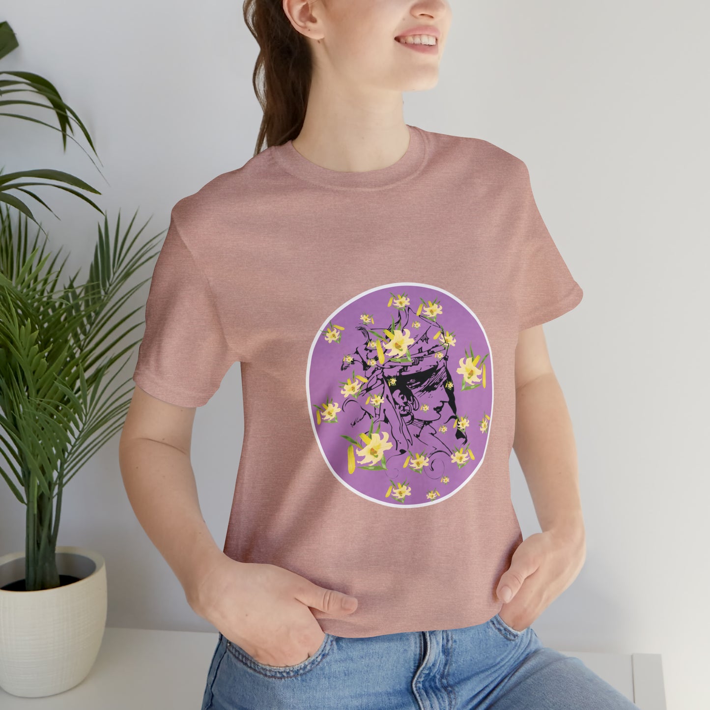 Purple Daffodil Woman Art Unisex Jersey Short Sleeve Tee