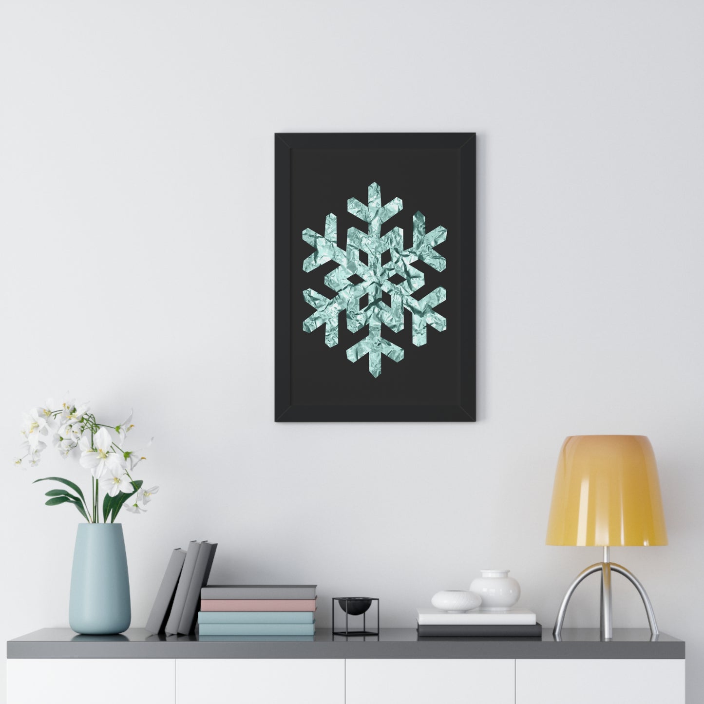 Snowflake Foil Art Framed Vertical Poster