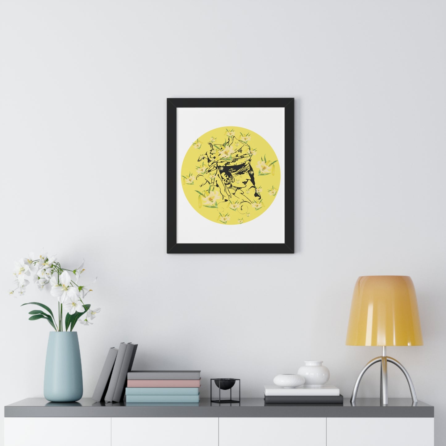 Daffodili Woman Art Framed Vertical Poster