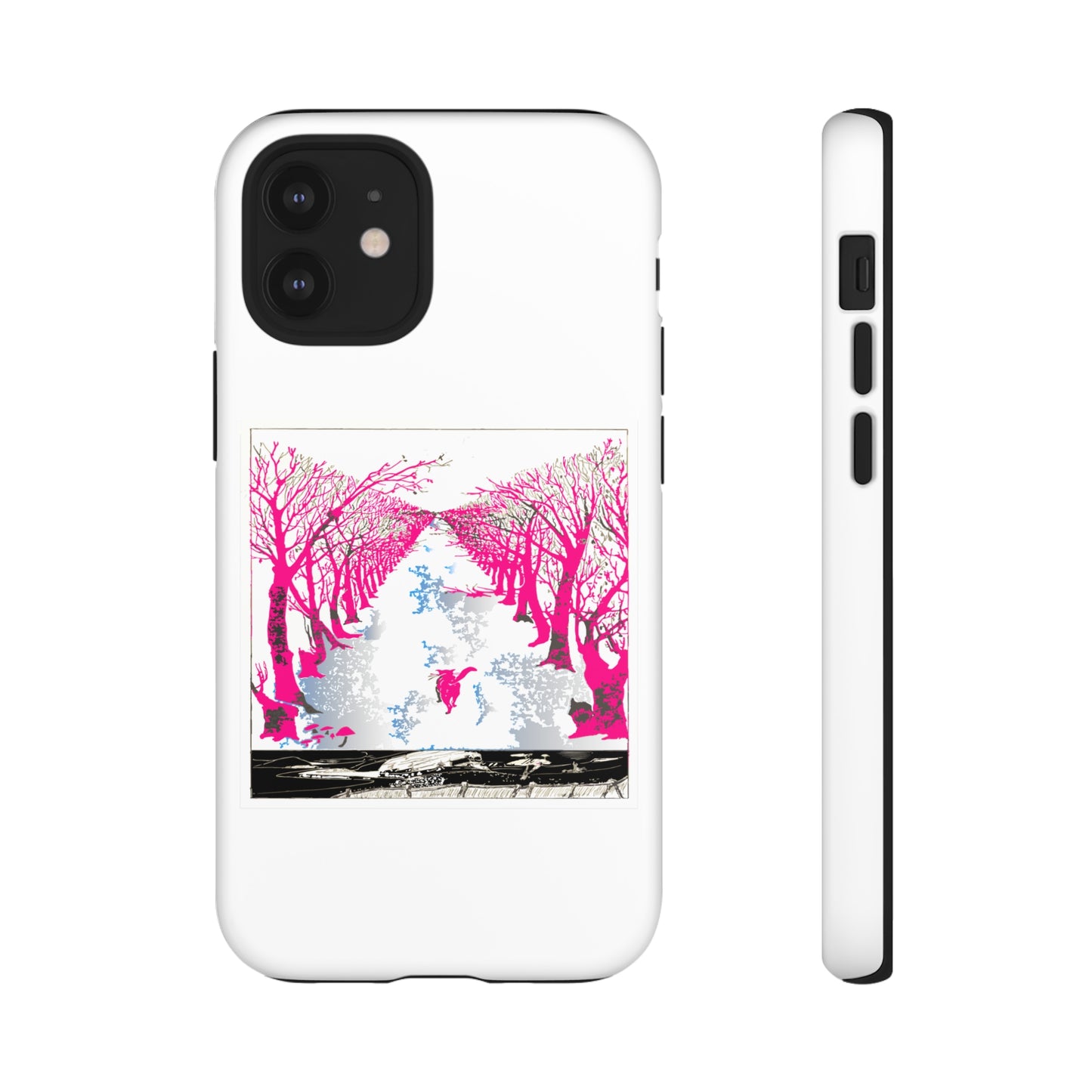 Pink Cat in the Woods Art Tough Cases