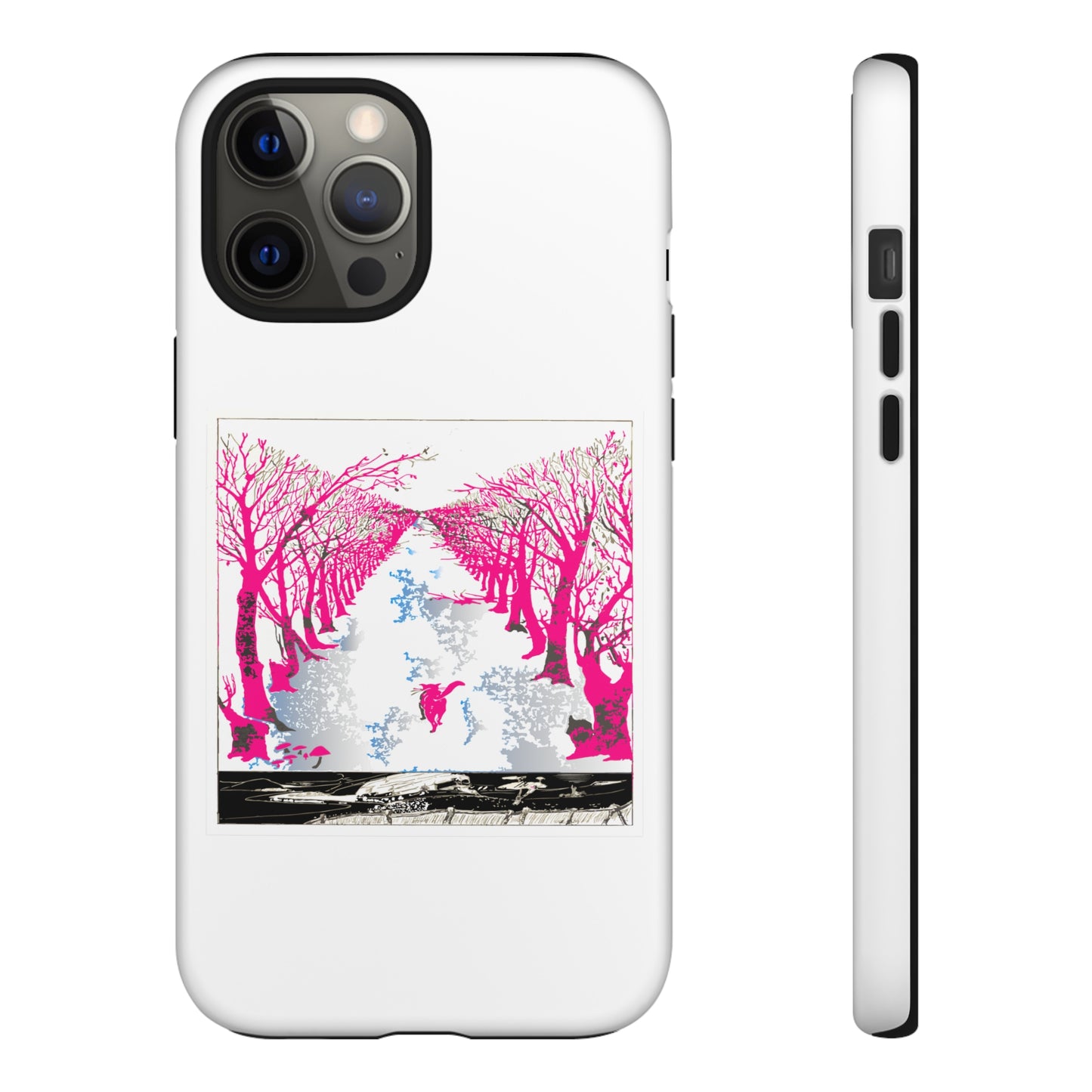 Pink Cat in the Woods Art Tough Cases