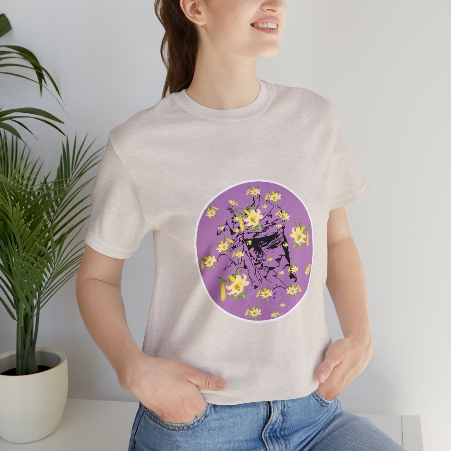 Purple Daffodil Woman Art Unisex Jersey Short Sleeve Tee